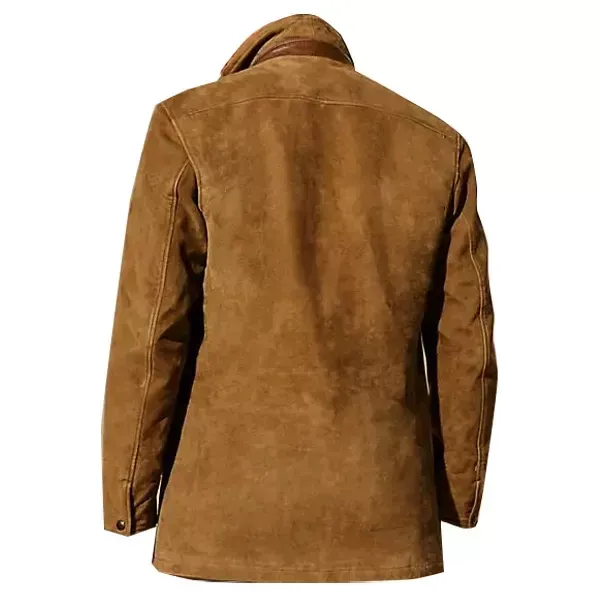 Ralph Lauren Men's vintage jacket with double-layer fur collar and suede coat