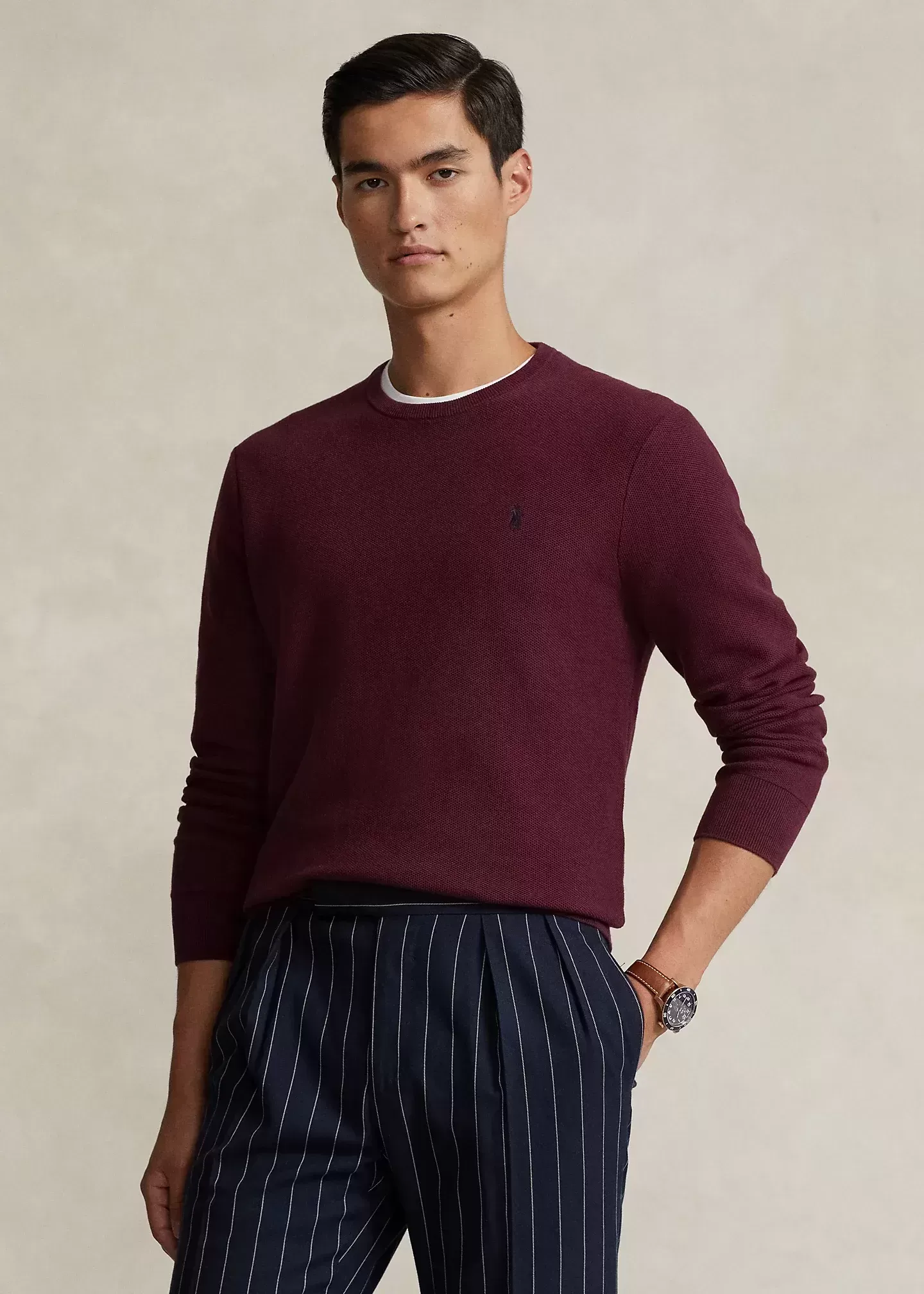 Polo Ralph Lauren Textured Cotton Crewneck Sweater