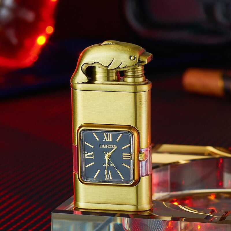 Windproof Lighter Vintage Watch Bezel Jet flame Torch