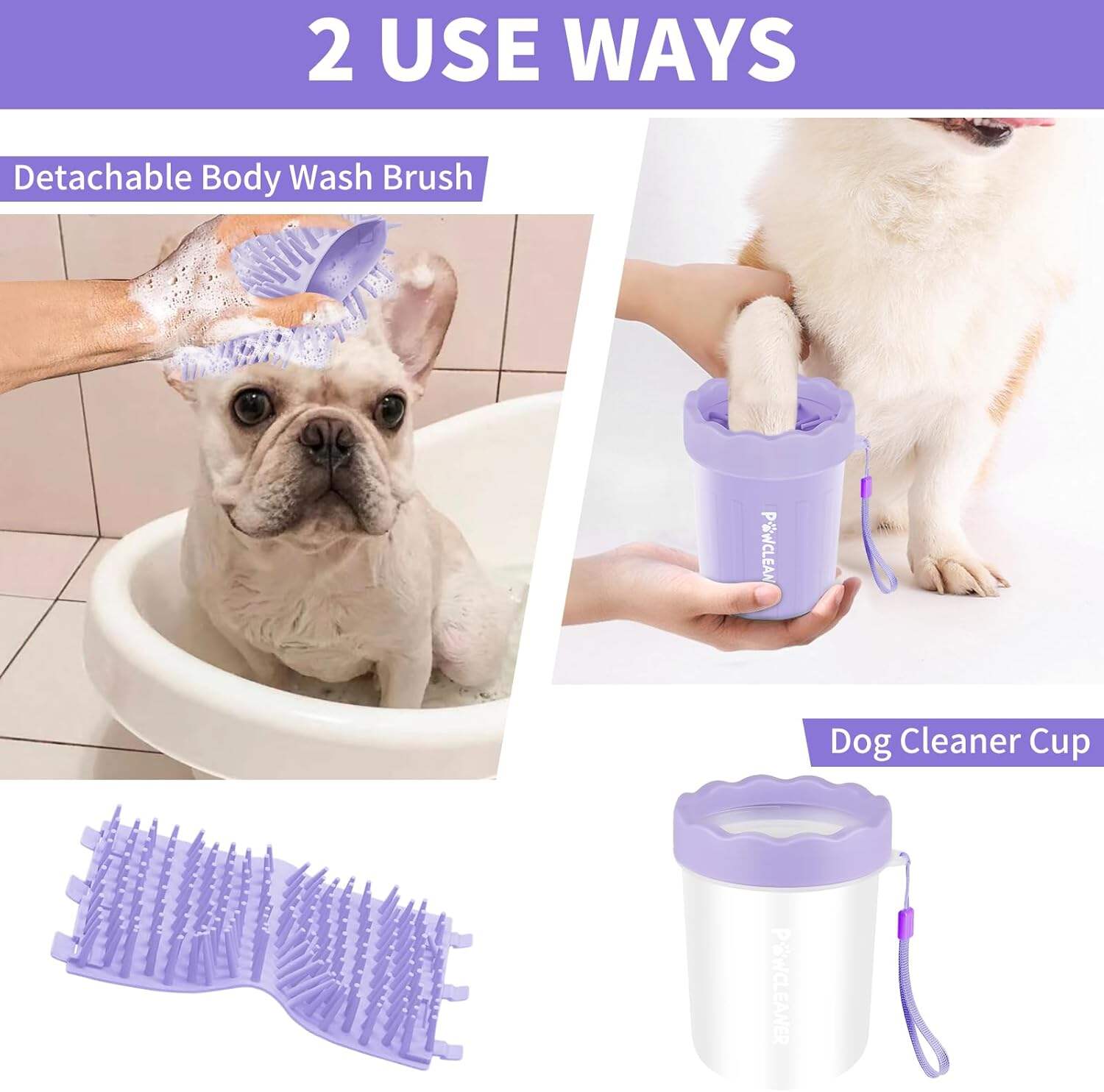 Dog Paw Cleaner, Dog Paw Washer, Paw Muddy Paw Cleaner, Pet Foot Cleaner for Small Medium Large Breed Dogs/Cats (with 3 absorbent towel)