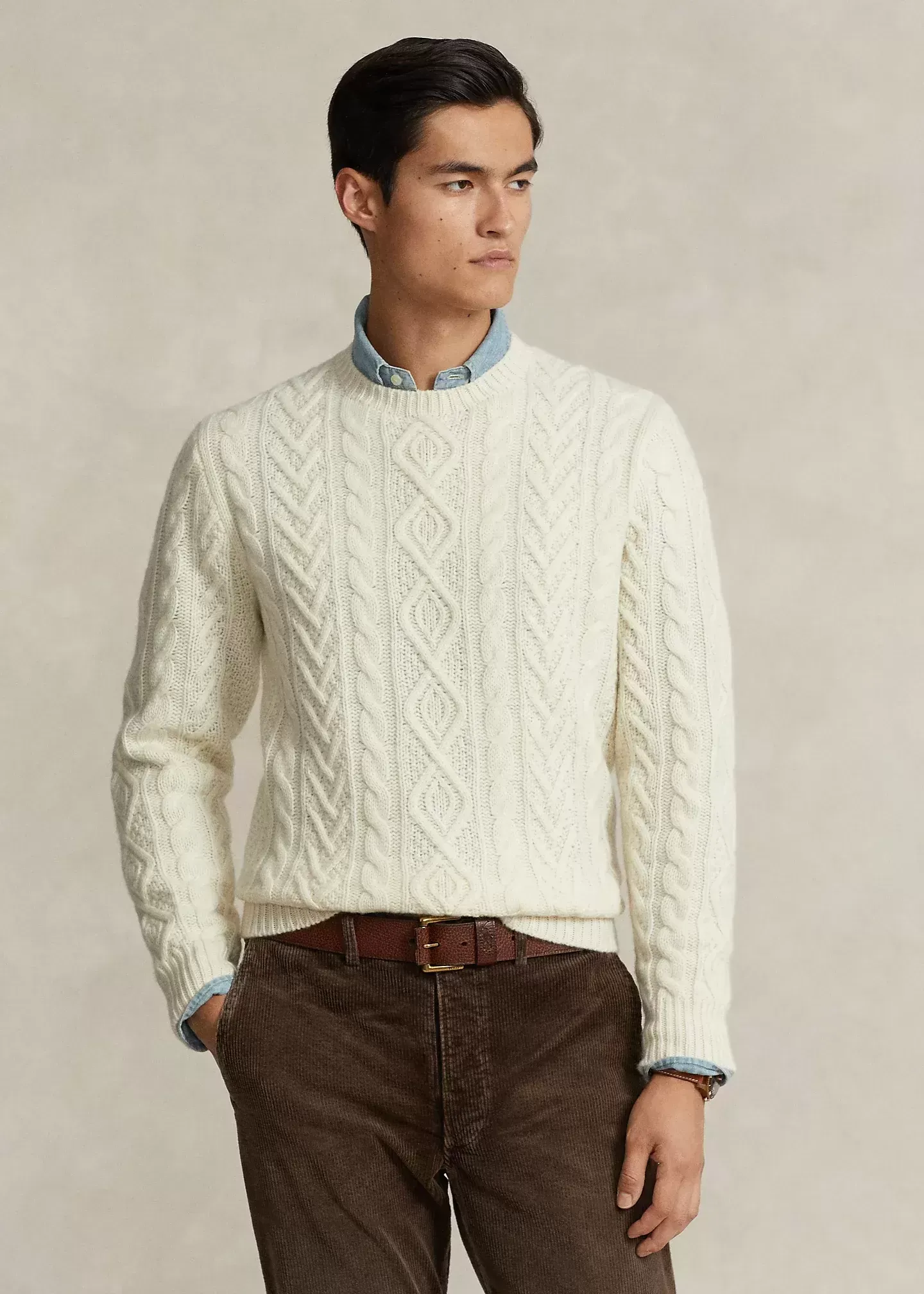 Polo Ralph Lauren Wool-Cashmere Fisherman��s Sweater