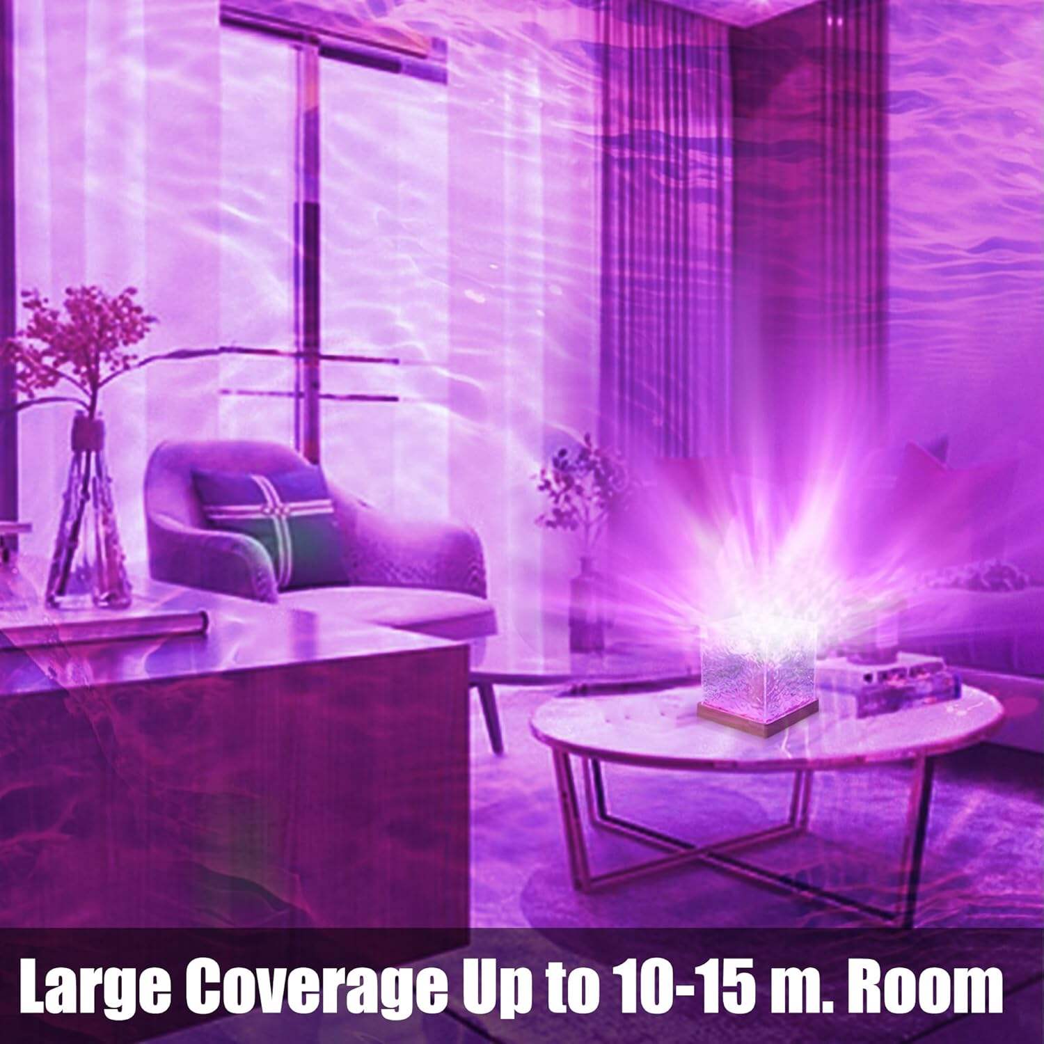 RICHMYC Ocean Wave Projector Light, 16 Colors Gradual Rotating Water Lamp with Remote Control, Beach Decor Sea Themed Northern Lights Projector for Office Bedroom Bar Restaurant