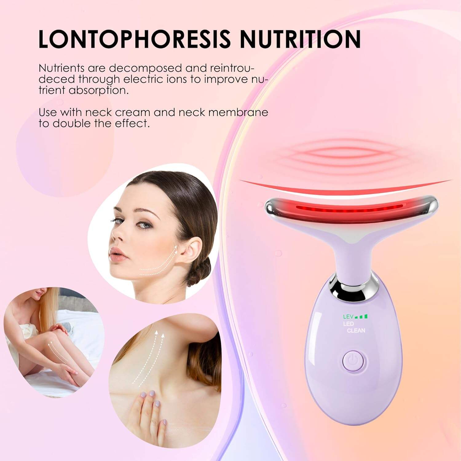 Facial Massager Red-Light-Therapy-for-Face and Neck, Face 𝖲 culpting Wand with 7 Color