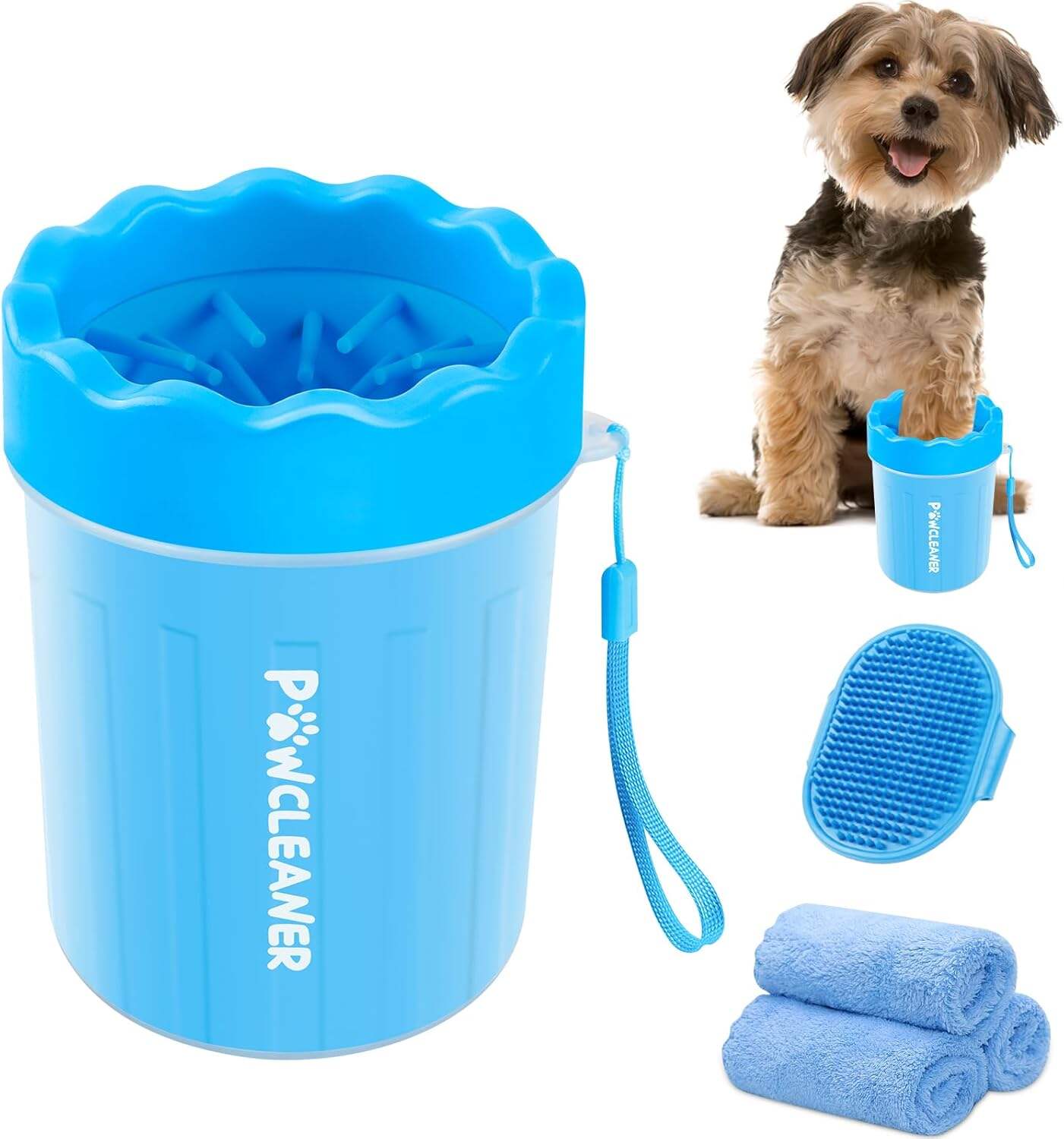 Dog Paw Cleaner, Dog Paw Washer, Paw Muddy Paw Cleaner, Pet Foot Cleaner for Small Medium Large Breed Dogs/Cats (with 3 absorbent towel)