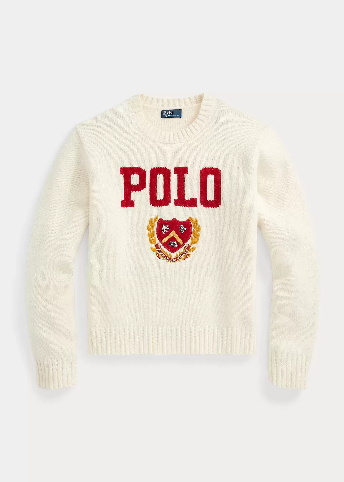 Polo Ralph Lauren Logo & Crest Wool Crewneck Sweater