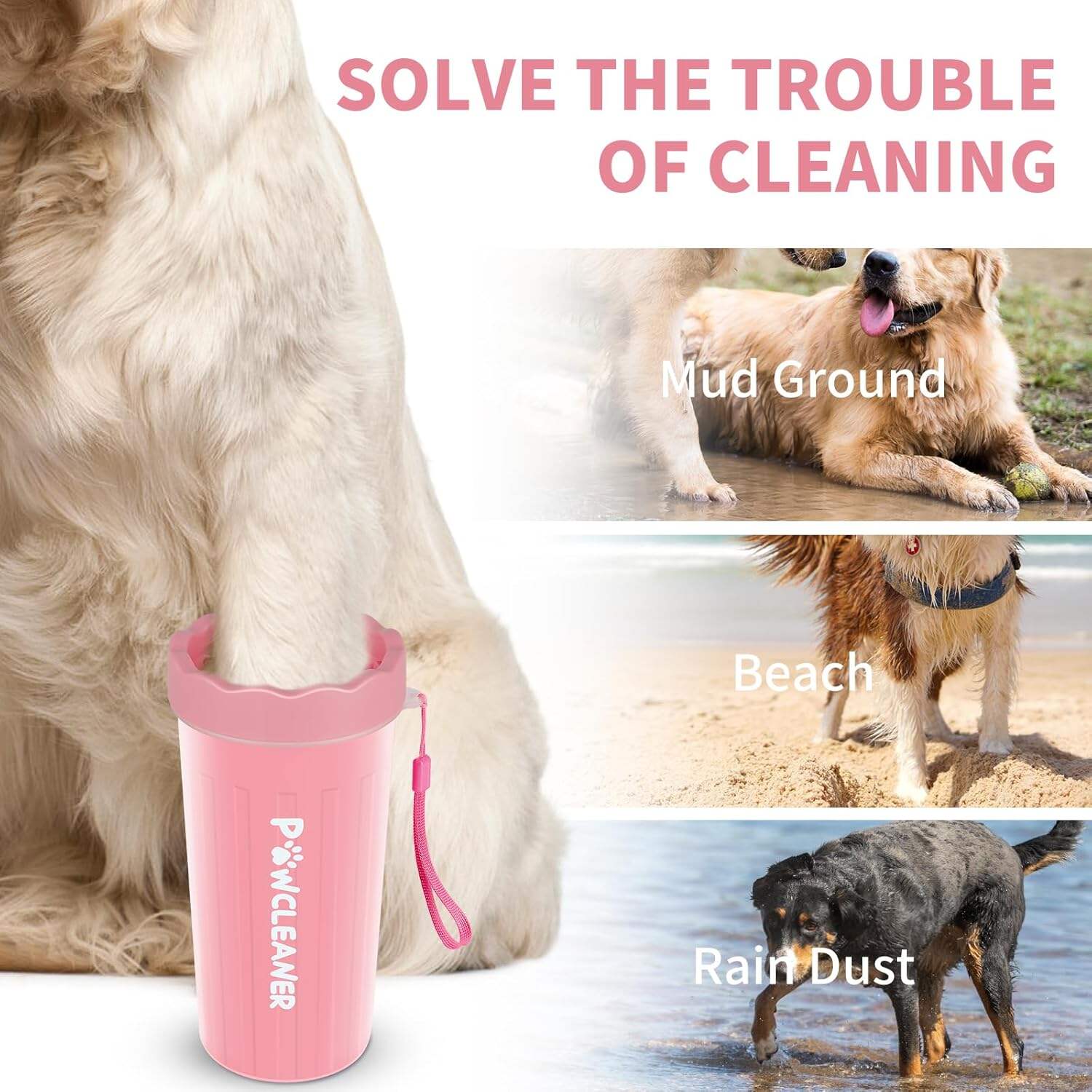 Dog Paw Cleaner, Dog Paw Washer, Paw Muddy Paw Cleaner, Pet Foot Cleaner for Small Medium Large Breed Dogs/Cats (with 3 absorbent towel)