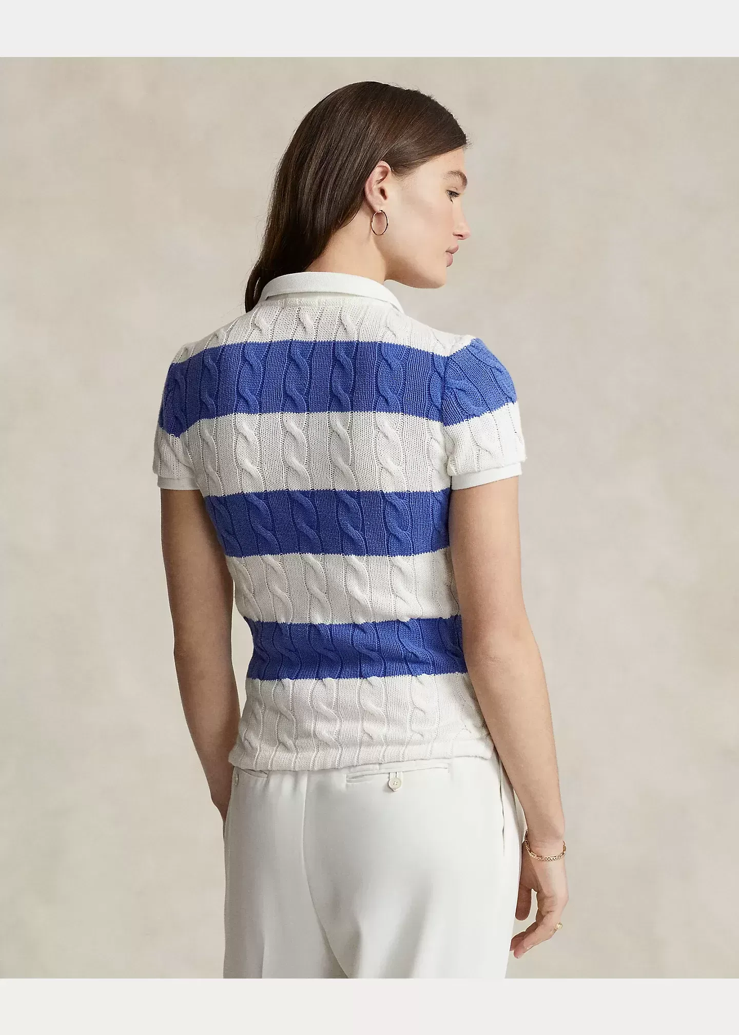 Polo Ralph Lauren Slim Fit Cable-Knit Polo Shirt