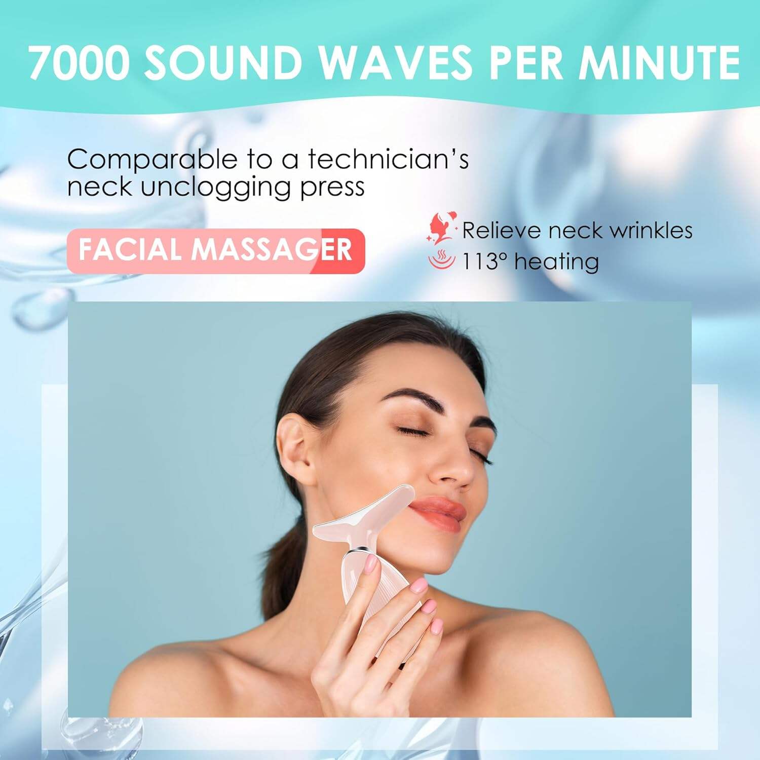 Facial Massager Red-Light-Therapy-for-Face and Neck, Face 𝖲 culpting Wand with 7 Color
