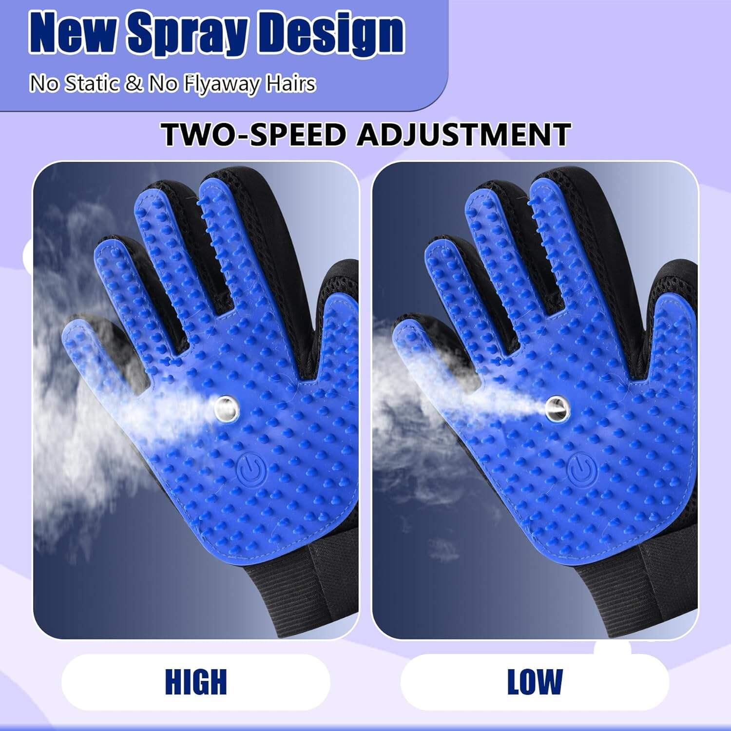 Pet Steam Grooming Gloves, Cat Grooming Steam Gloves, Dog Washing Gloves, Pet Grooming Gloves for Dogs & Cats, Deshedding Steam Brush, Dog Hair Remover Massage Glove