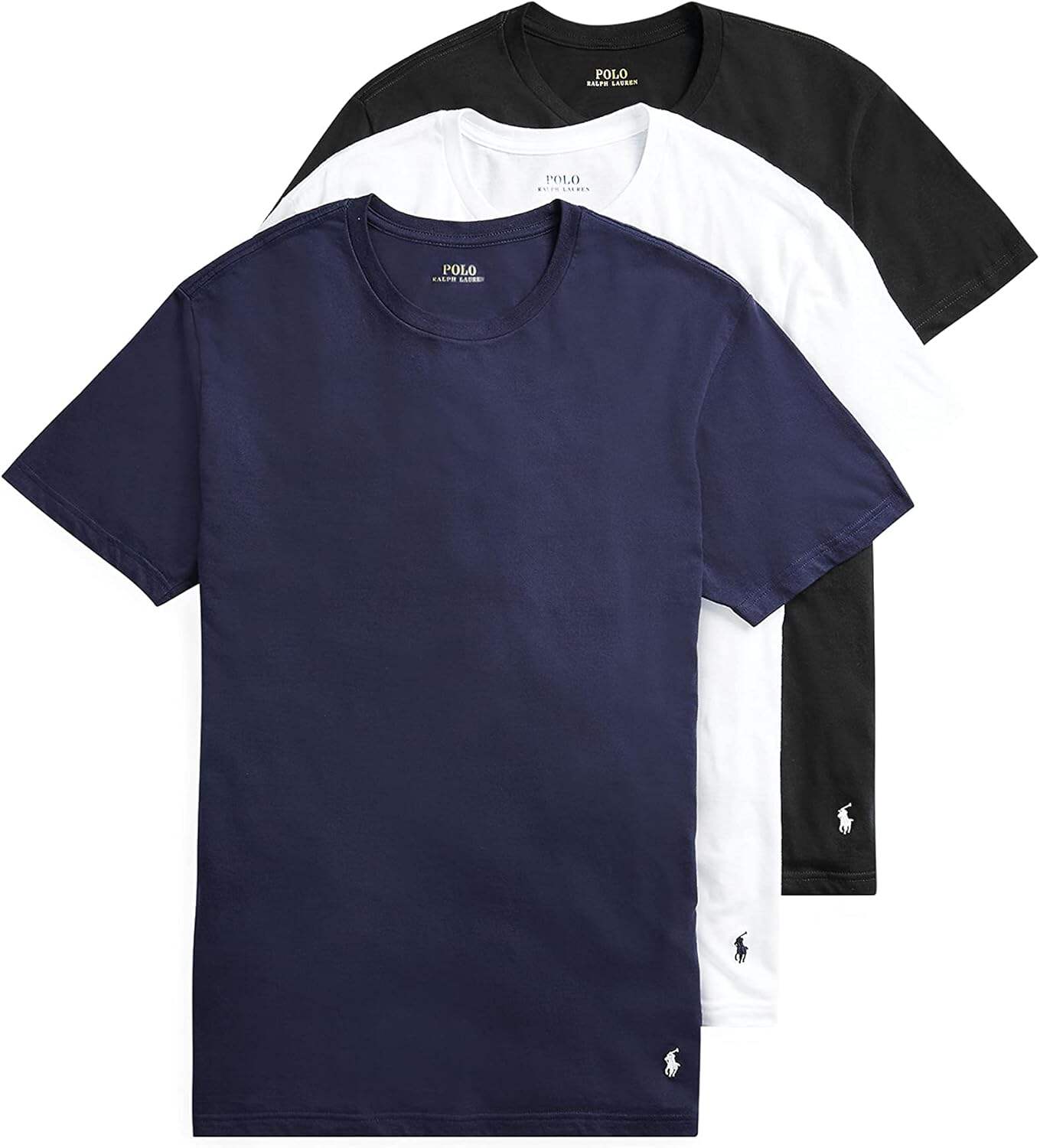 POLO Men's Polo Ralph Lauren Slim Fit Wicking Crew Undershirts (3 Pack)