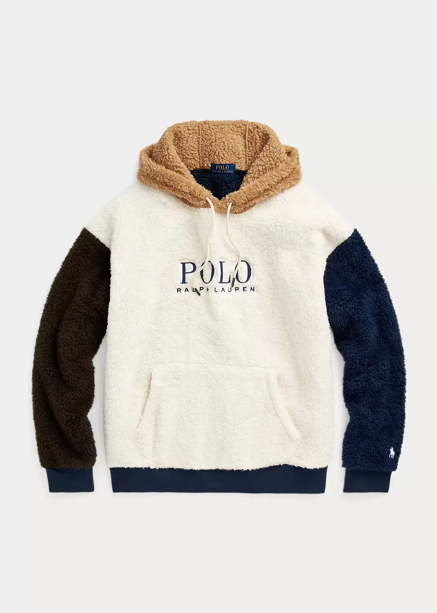 Polo Ralph Lauren Logo Color-Blocked Pile Fleece Hoodie
