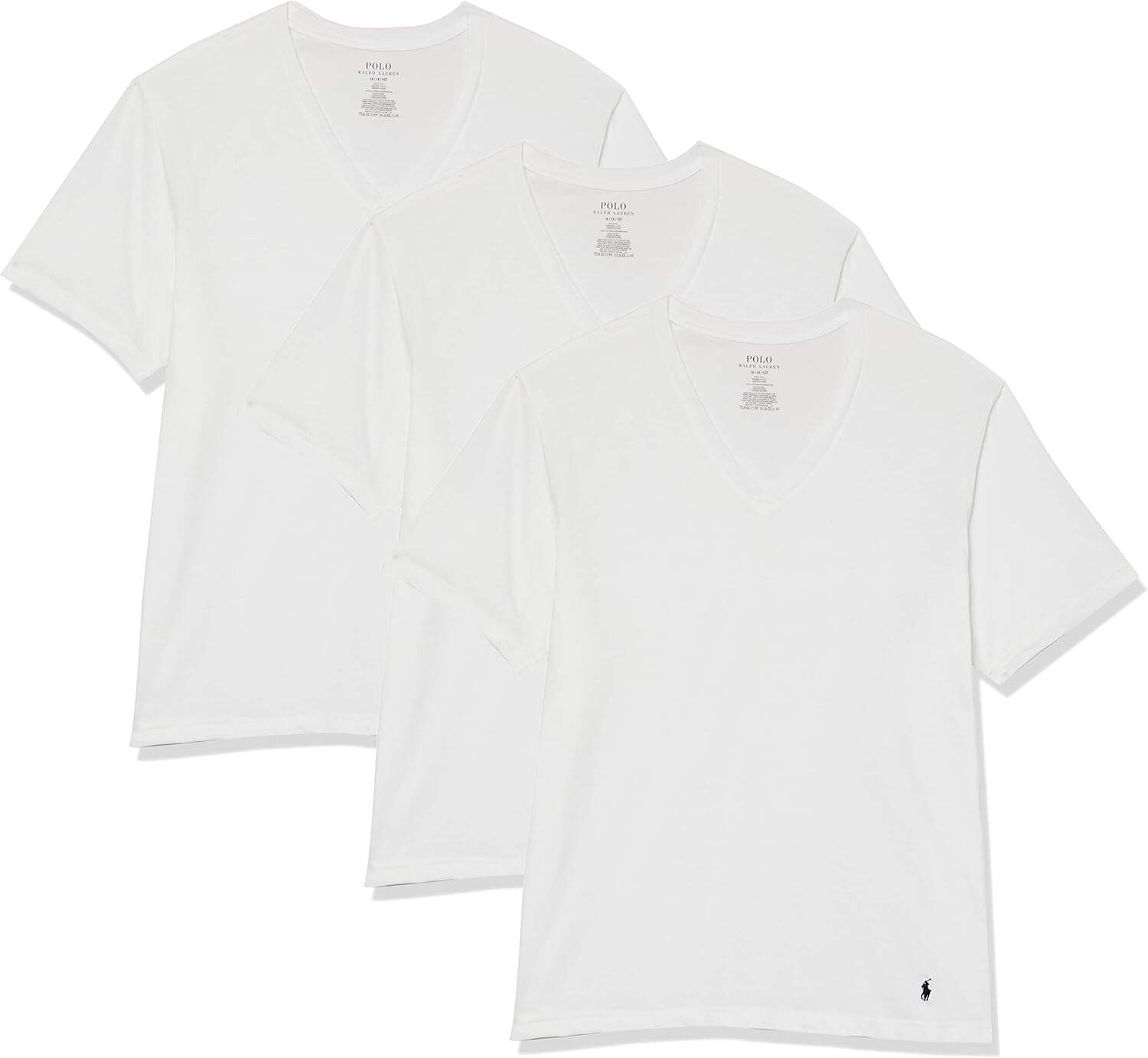 POLO Men's Classic Fit Cotton V neck Undershirt 3 Pack
