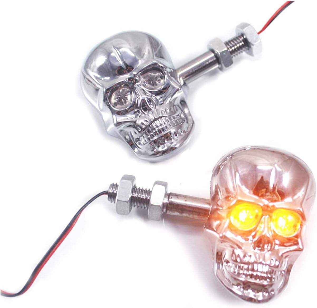 🏍️2025 Halloween Pre-Sale💥Skull Head LED Amber Turn Signal Indicator Light