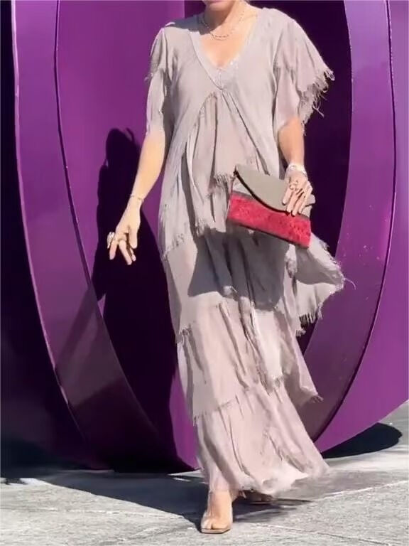 🎁 Last Day Promotion 49% OFF 🔥 Elegant V-neck Maxi Dress