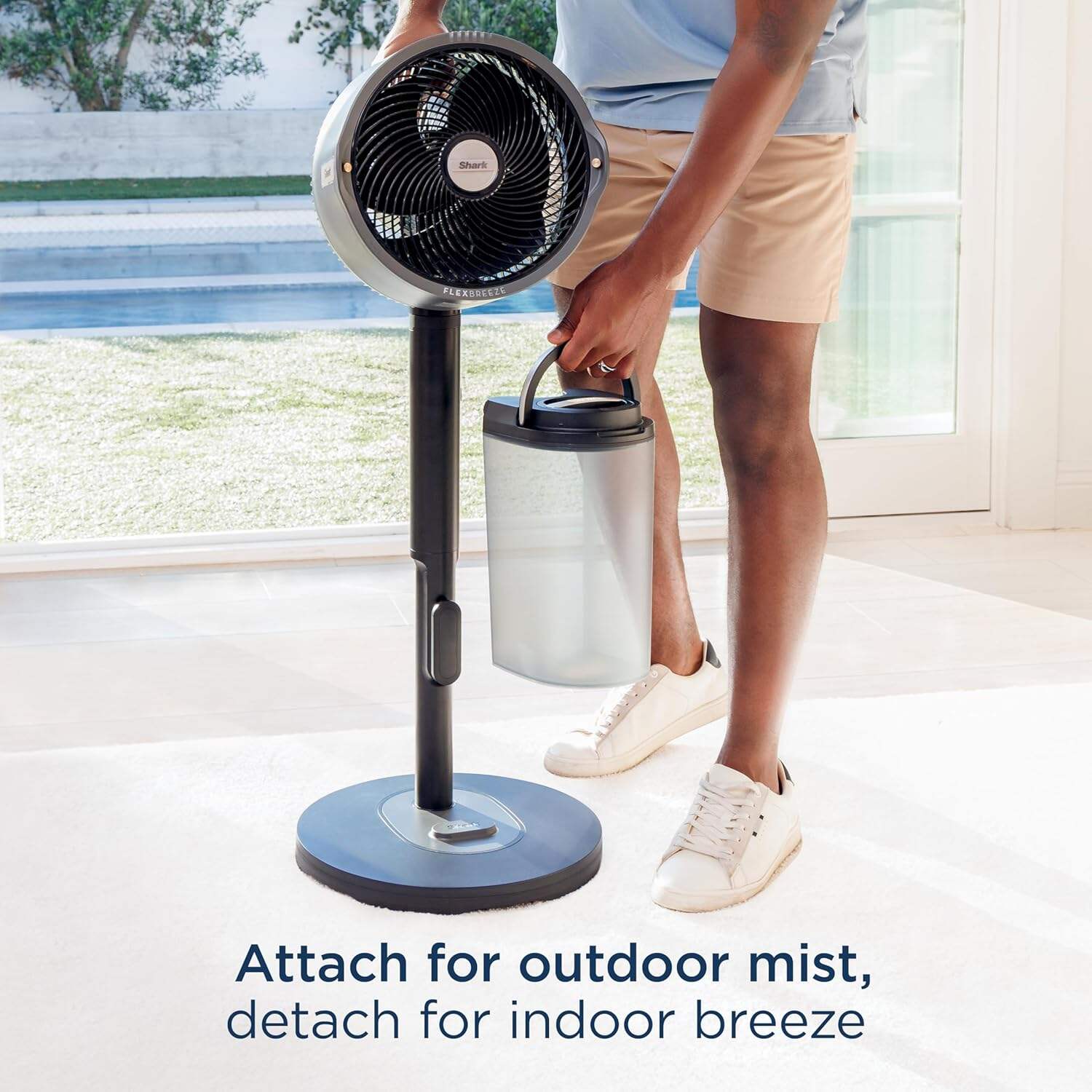 Shark FlexBreeze Pro Mist Fan — Indoor & Outdoor, Integrated Misting