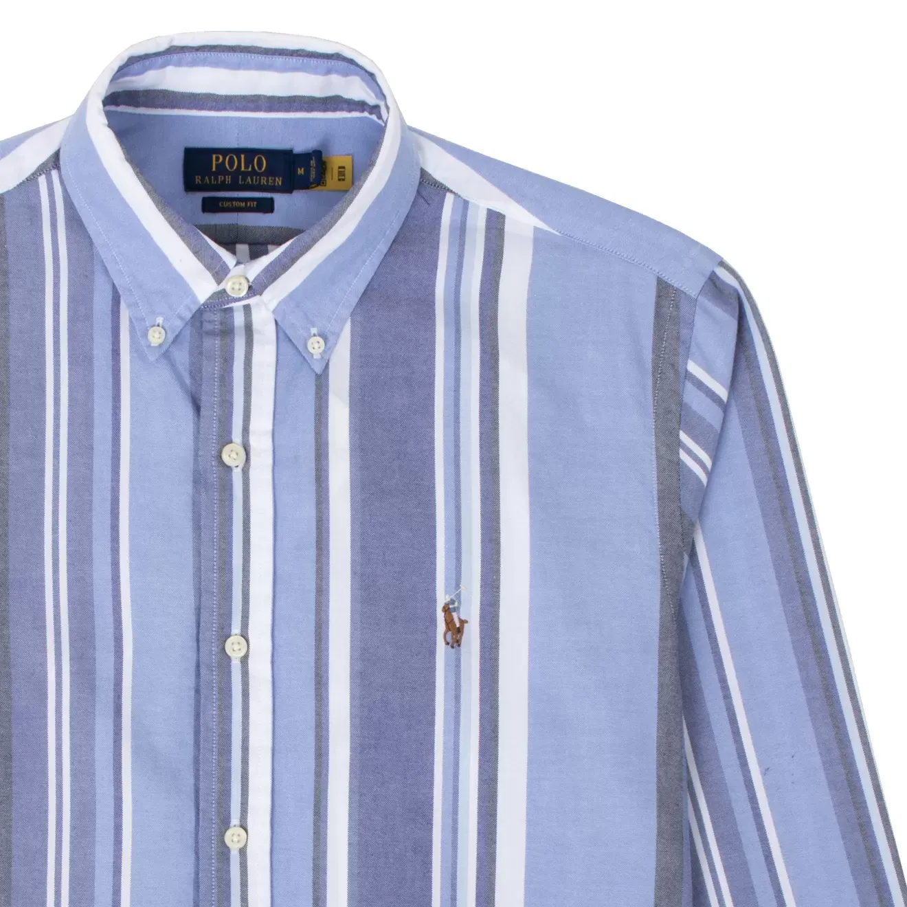 Ralph Lauren Custom Fit Striped Oxford Shirt Blue Multi