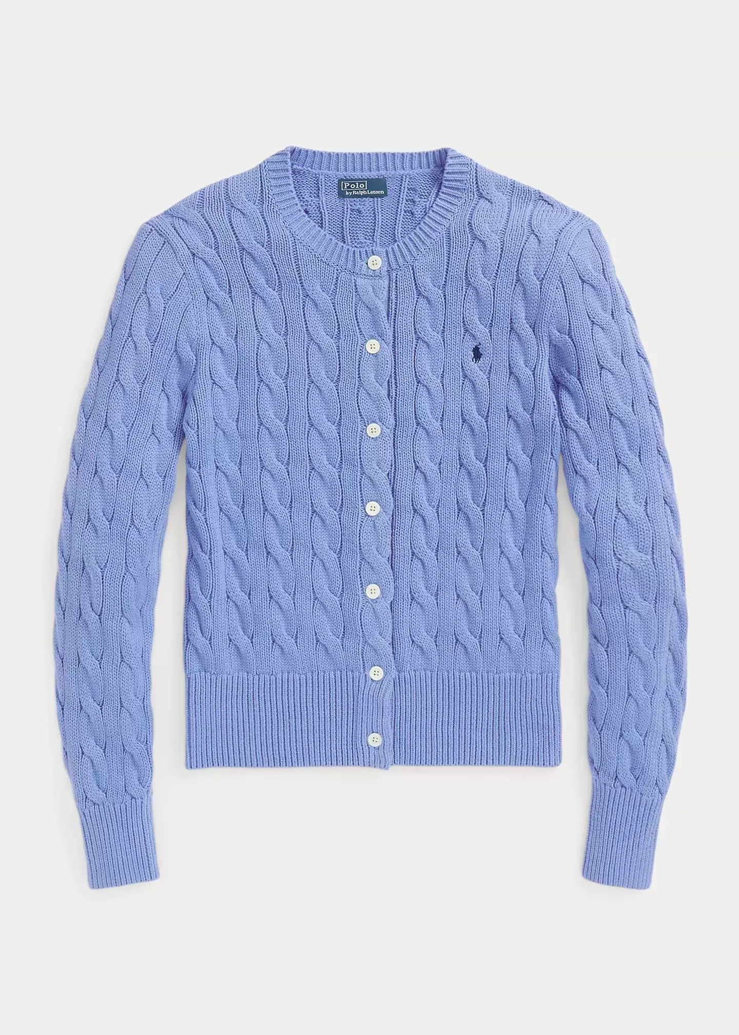 Polo Ralph Lauren Cable-Knit Cotton Crewneck Cardigan