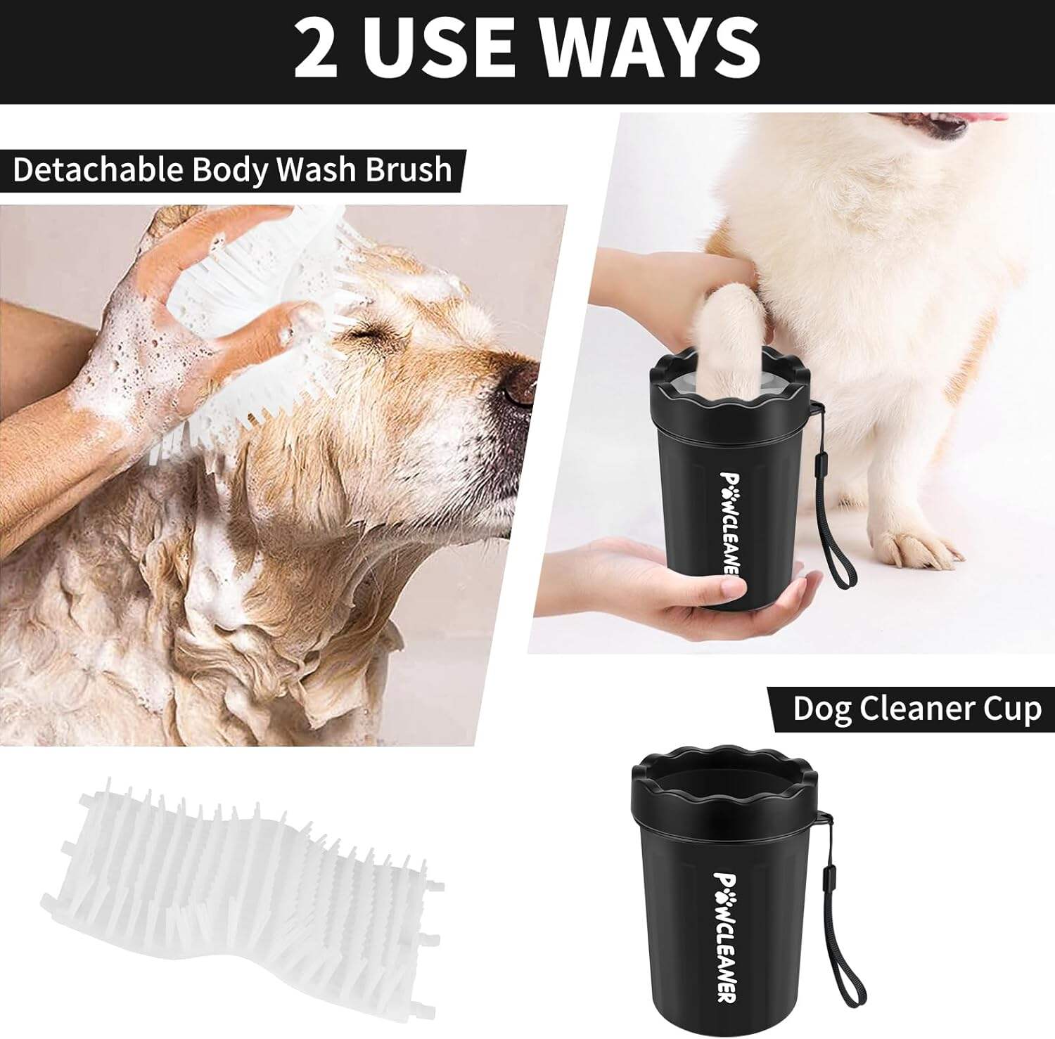 Dog Paw Cleaner, Dog Paw Washer, Paw Muddy Paw Cleaner, Pet Foot Cleaner for Small Medium Large Breed Dogs/Cats (with 3 absorbent towel)