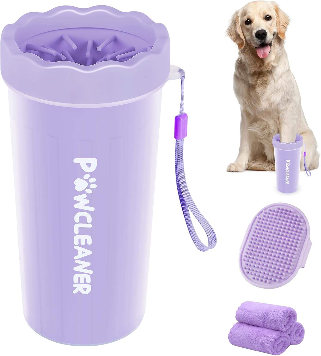 Dog Paw Cleaner, Dog Paw Washer, Paw Muddy Paw Cleaner, Pet Foot Cleaner for Small Medium Large Breed Dogs/Cats (with 3 absorbent towel)