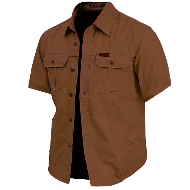 Cow Print Casual Men's work shirt short sleeve