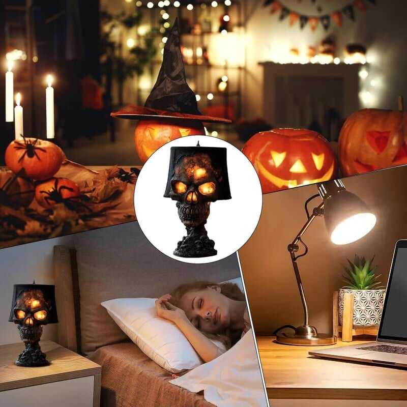 🎃Halloween Pre-sale 49% Off ☠️Gothic Lava Stone Skull Lamp