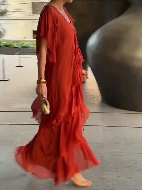 🎁 Last Day Promotion 49% OFF 🔥 Elegant V-neck Maxi Dress