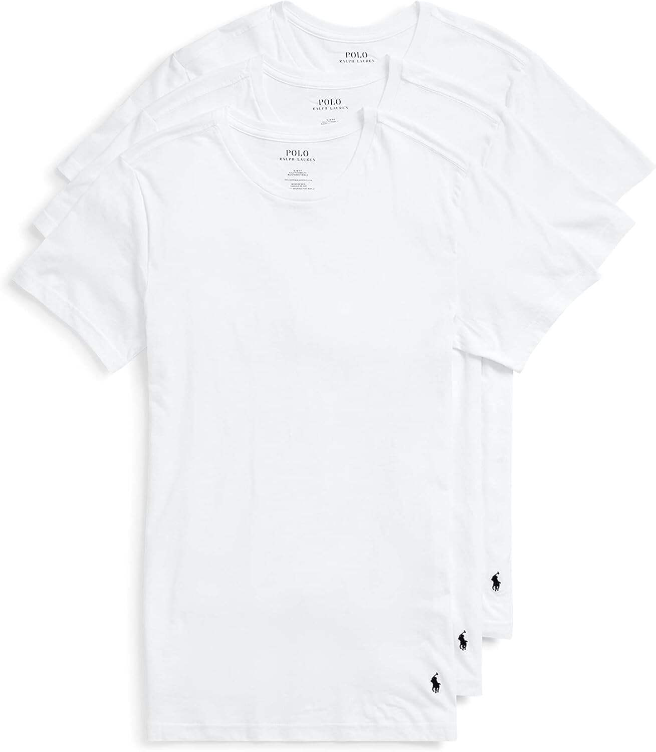 POLO Men's Polo Ralph Lauren Slim Fit Wicking Crew Undershirts (3 Pack)