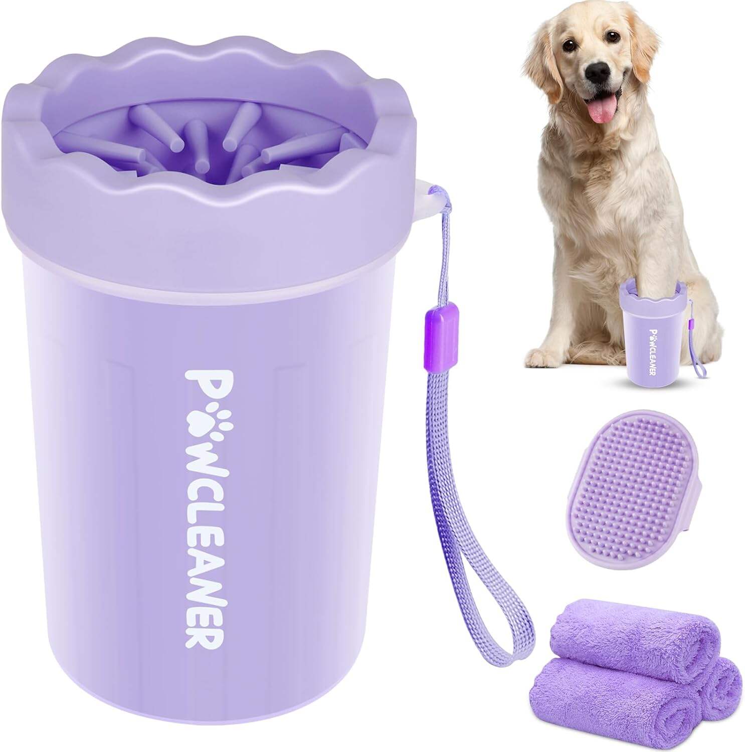 Dog Paw Cleaner, Dog Paw Washer, Paw Muddy Paw Cleaner, Pet Foot Cleaner for Small Medium Large Breed Dogs/Cats (with 3 absorbent towel)