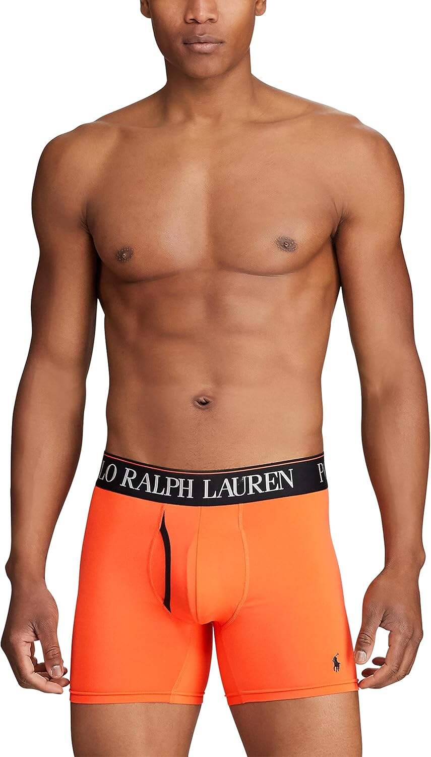 Polo Ralph Lauren Men's 4D Flex Cool Microfiber Boxer Briefs 3 Pack