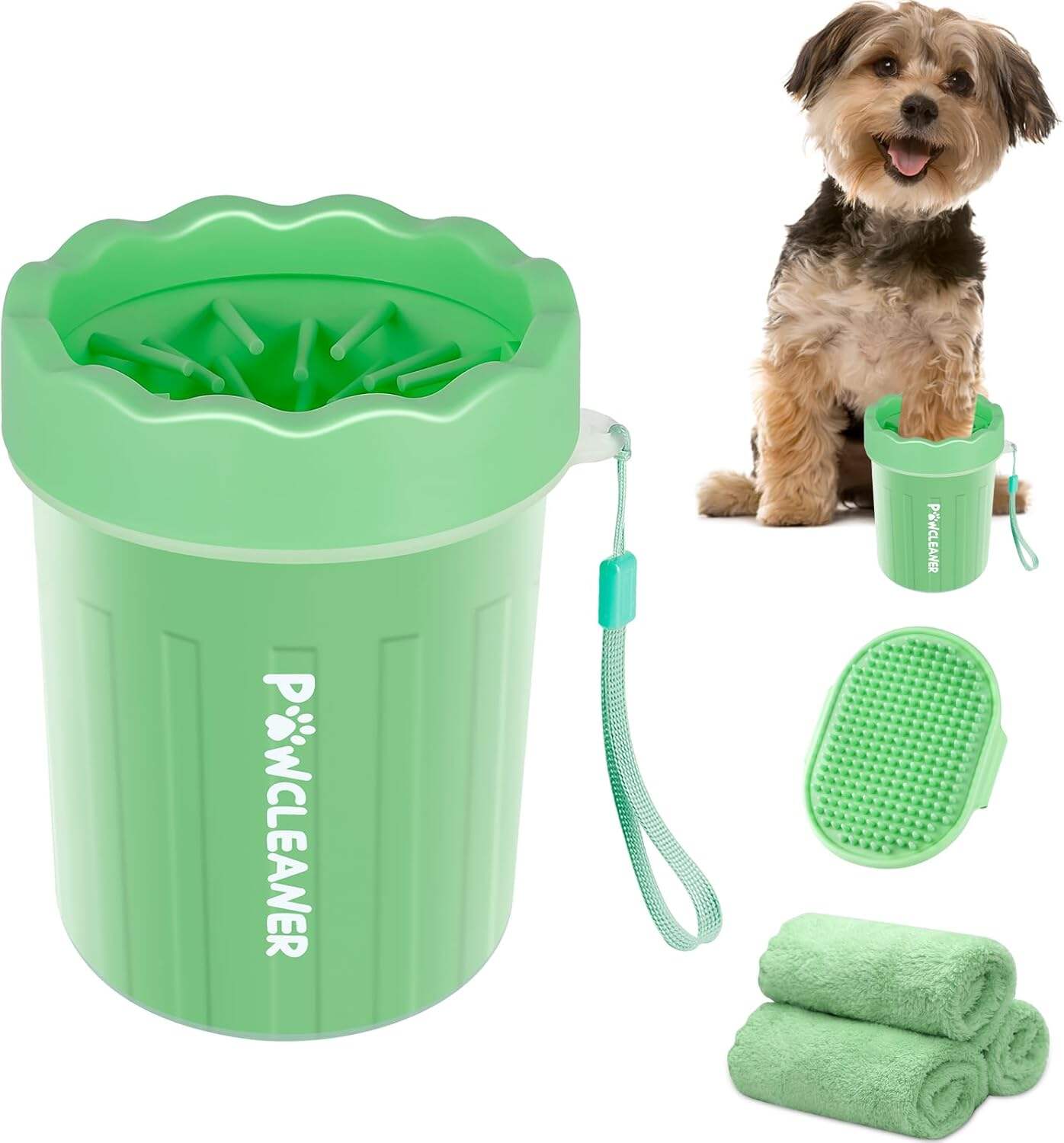 Dog Paw Cleaner, Dog Paw Washer, Paw Muddy Paw Cleaner, Pet Foot Cleaner for Small Medium Large Breed Dogs/Cats (with 3 absorbent towel)