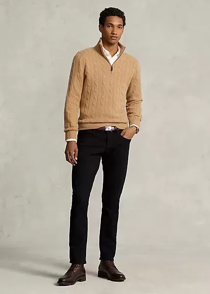 Polo Ralph Lauren Cable-Knit Cashmere Quarter-Zip Sweater
