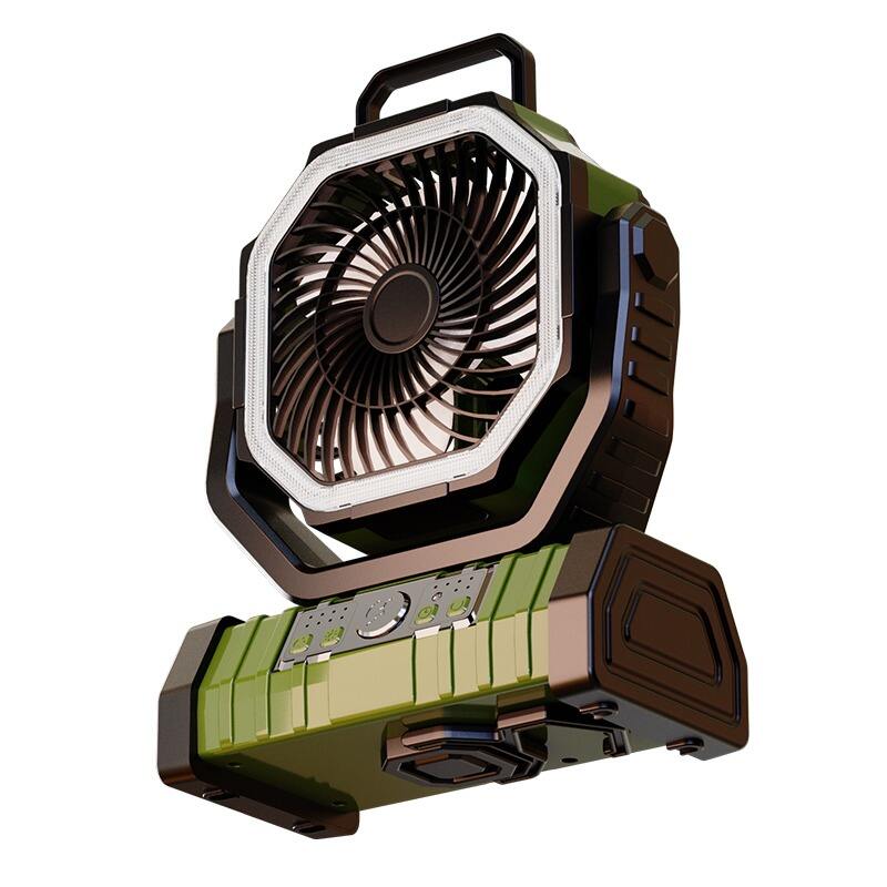20000mAh Rechargeable LED Lantern with Portable Desk Camping Travel Office or Outdoor Use Power Bank Fan