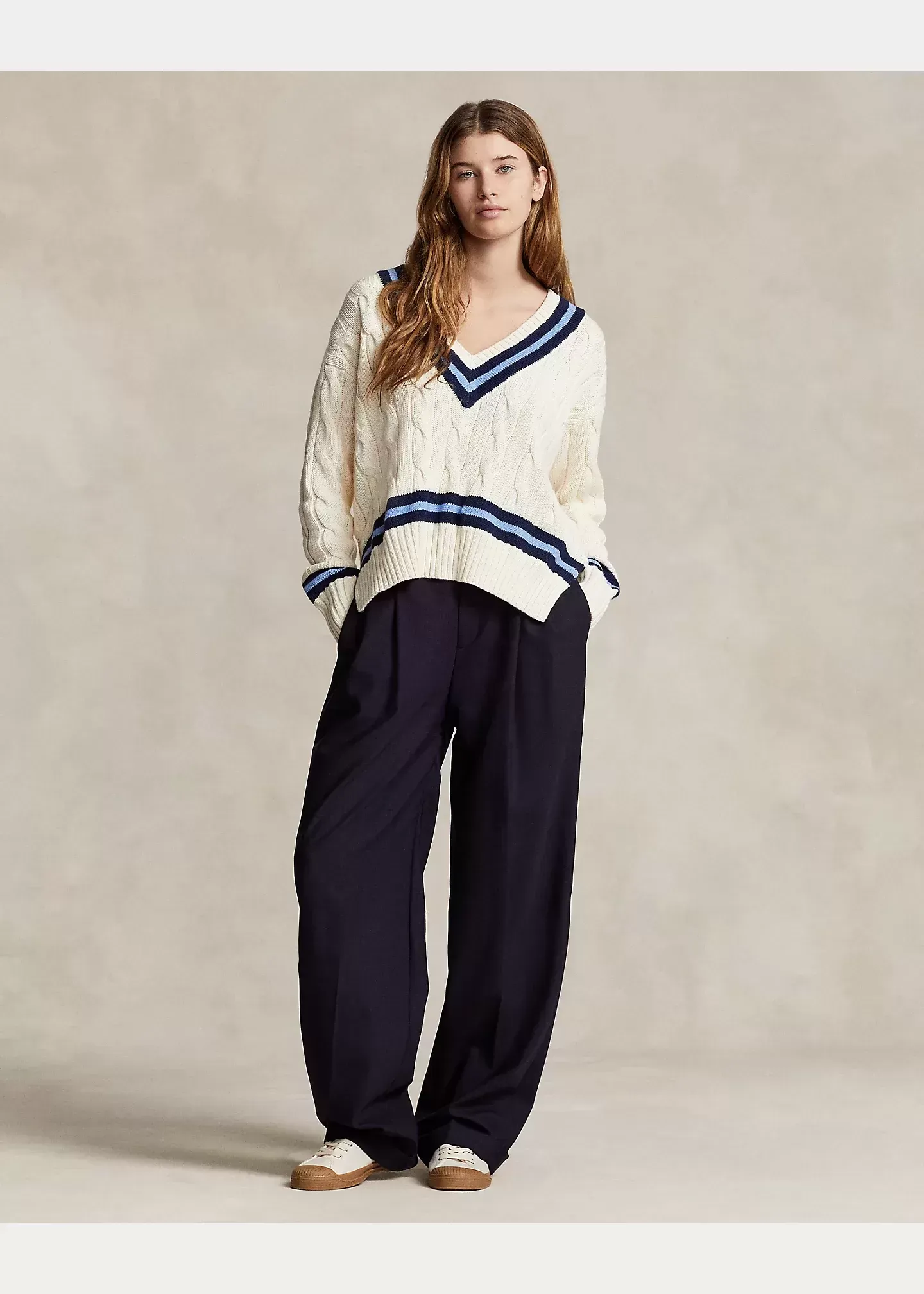 Polo Ralph Lauren Cable-Knit Cotton Cricket Sweater
