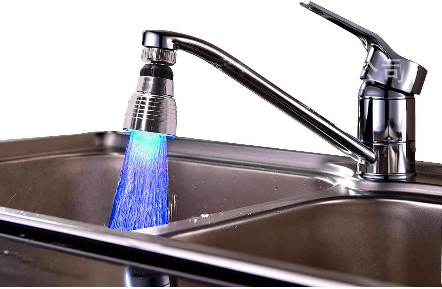 2 Pack 3-Color Temperature Sensitive Gradient LED Water Faucet Light - Color Changing Tap for Kitchen & Bathroom