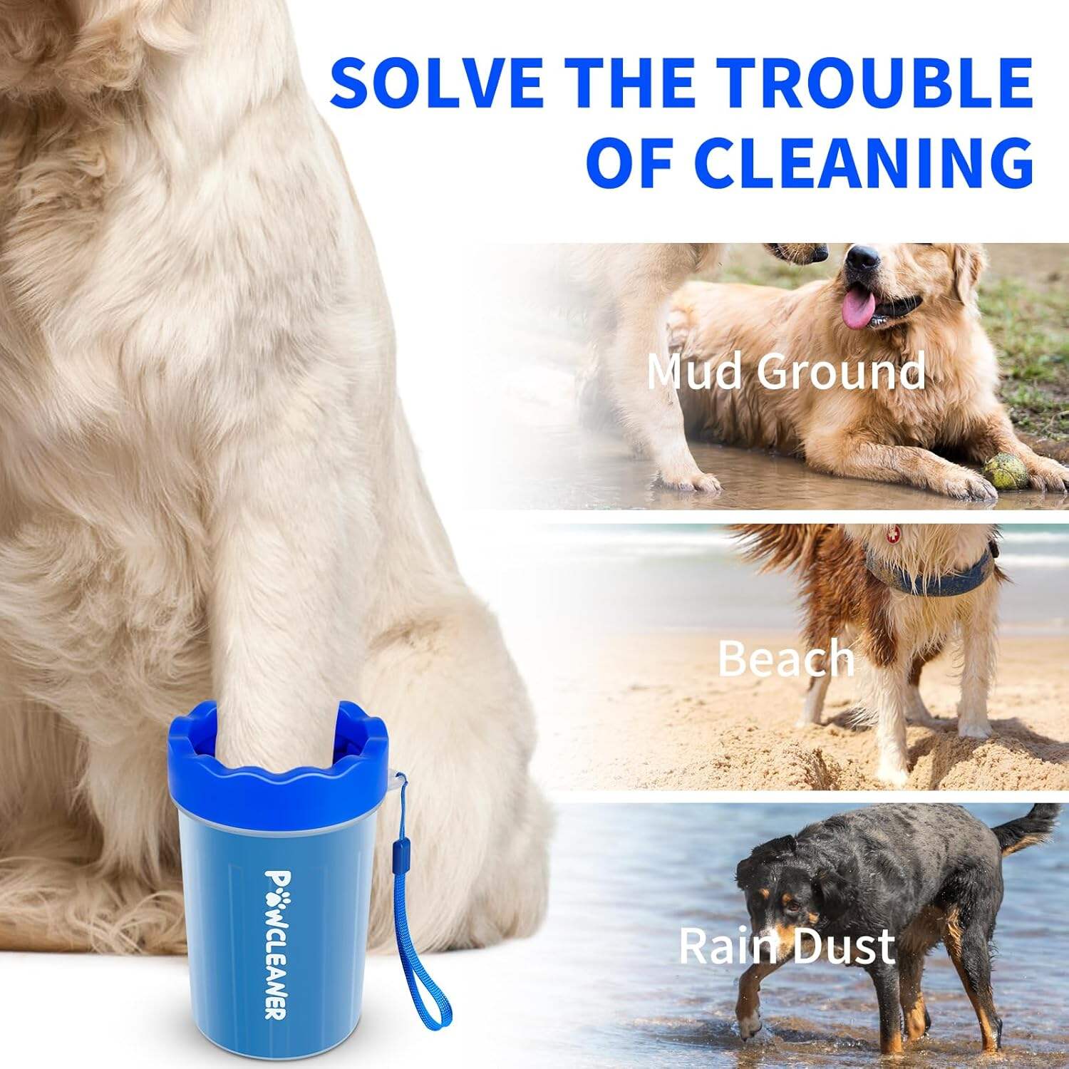 Dog Paw Cleaner, Dog Paw Washer, Paw Muddy Paw Cleaner, Pet Foot Cleaner for Small Medium Large Breed Dogs/Cats (with 3 absorbent towel)