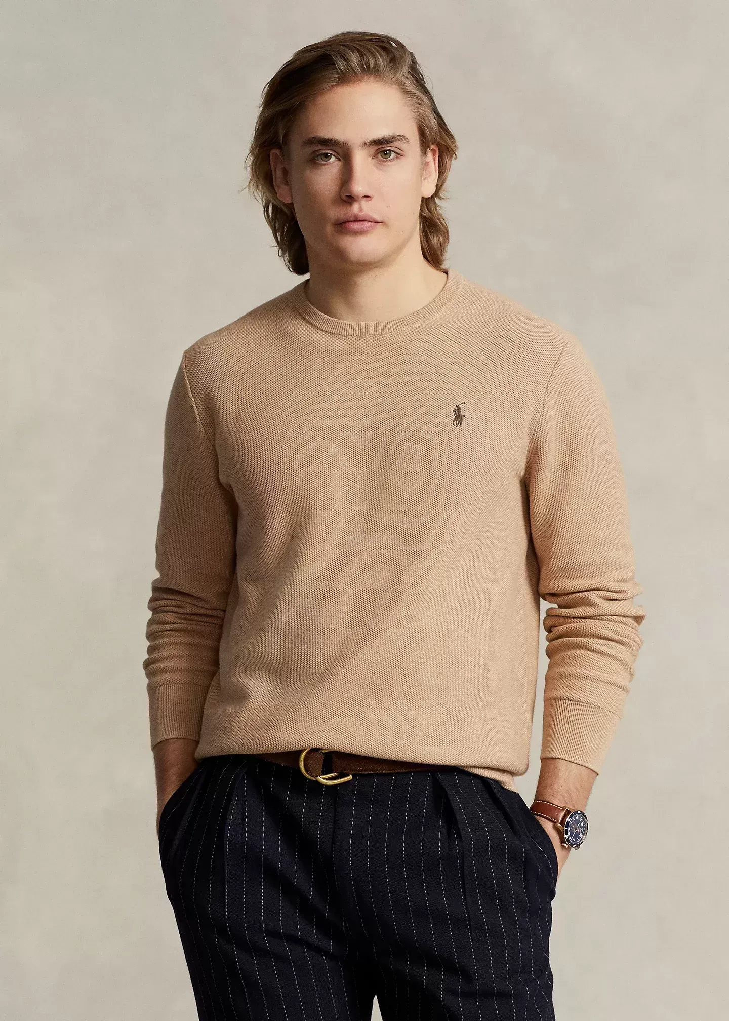 Polo Ralph Lauren Textured Cotton Crewneck Sweater