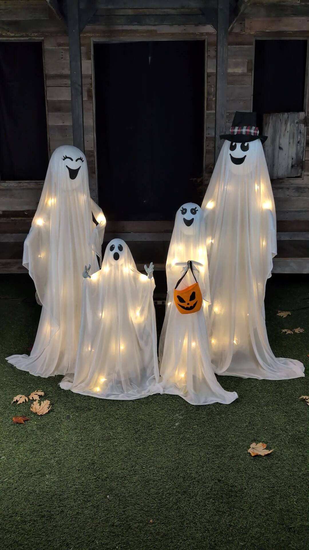 5.25FT Light Up High Spirited Ghost Family Halloween Decoration - Scream Saver