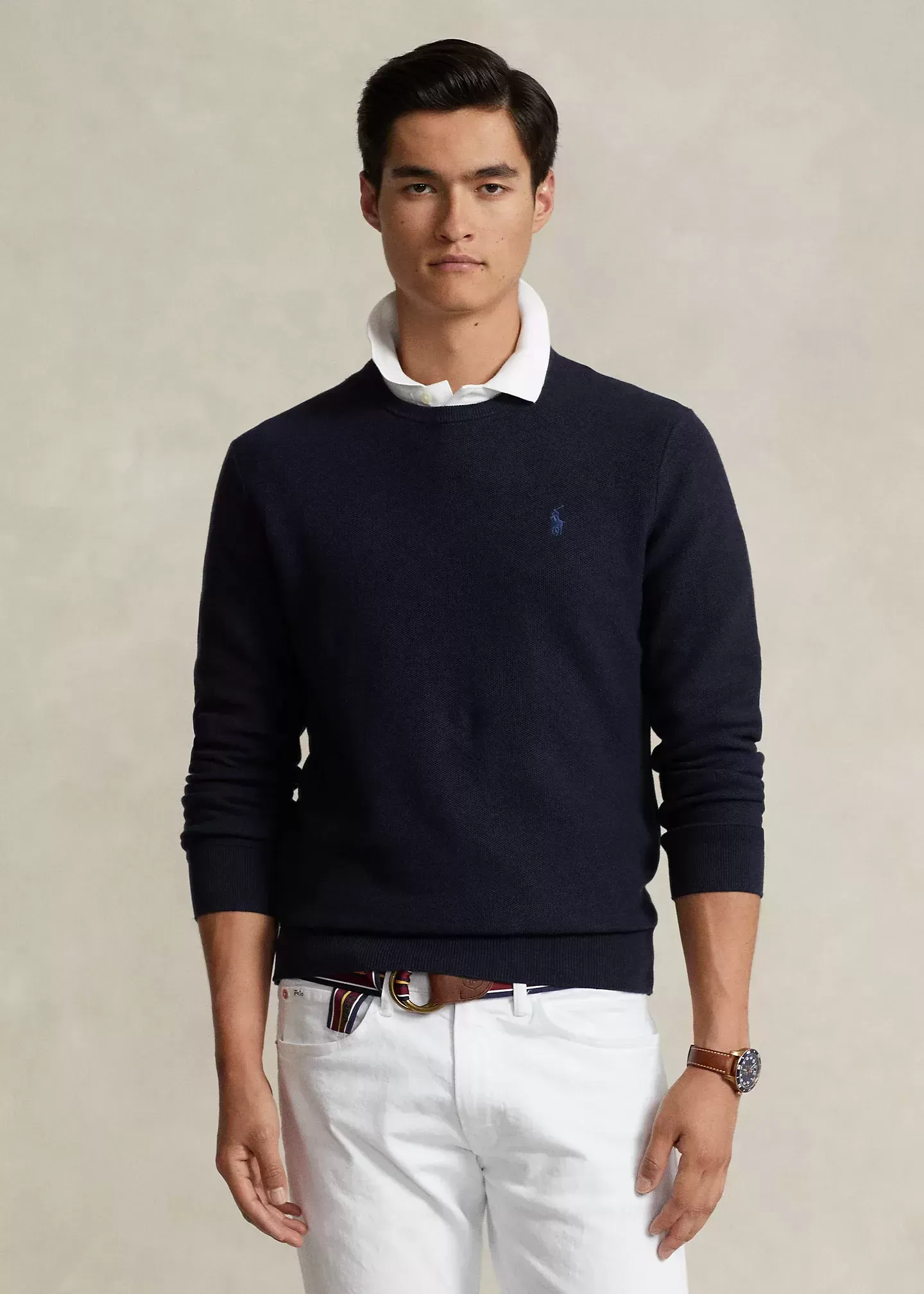 Polo Ralph Lauren Textured Cotton Crewneck Sweater