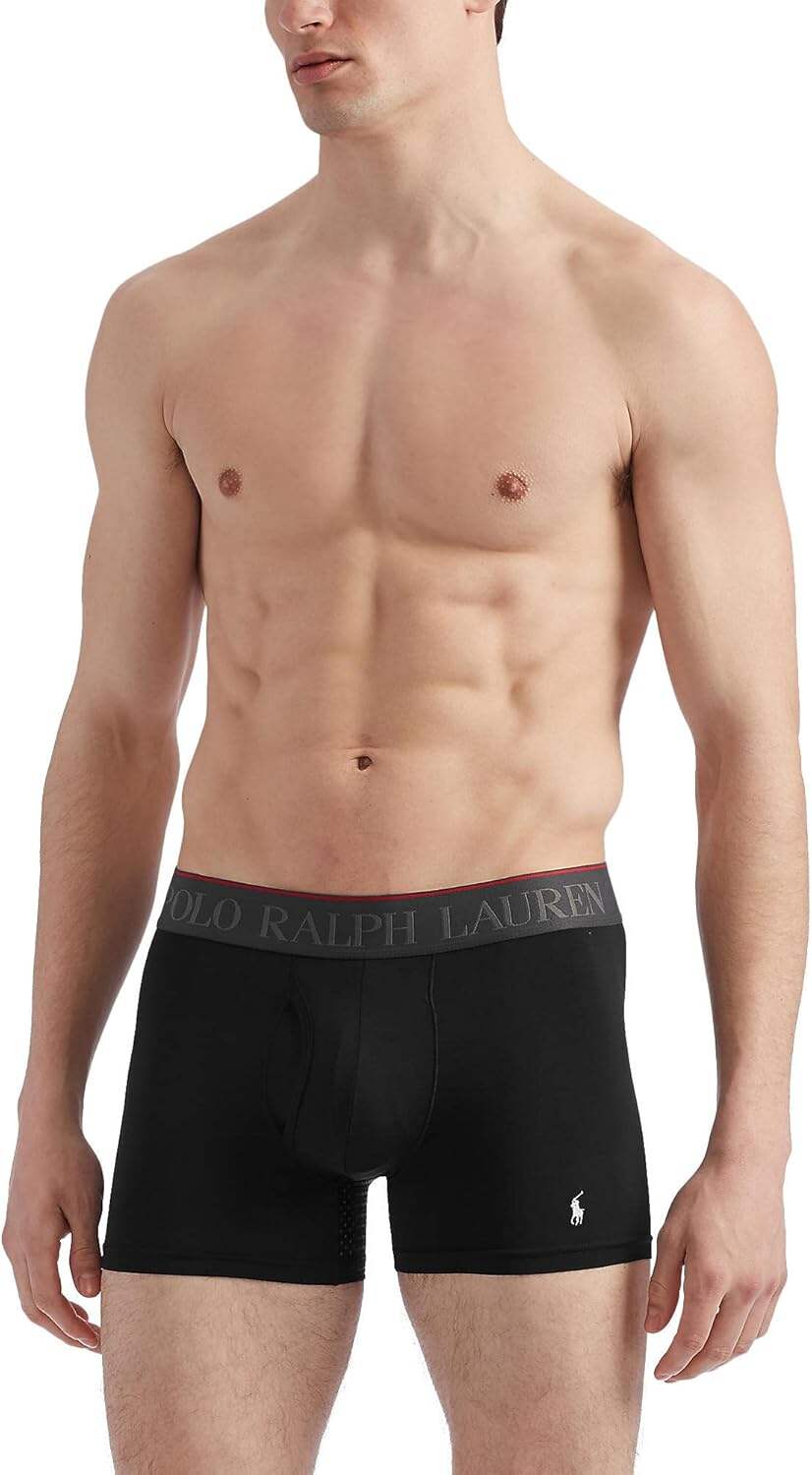 Polo Ralph Lauren Men's 4D Flex Max Flex Boxer Brief with Rib Side Panel