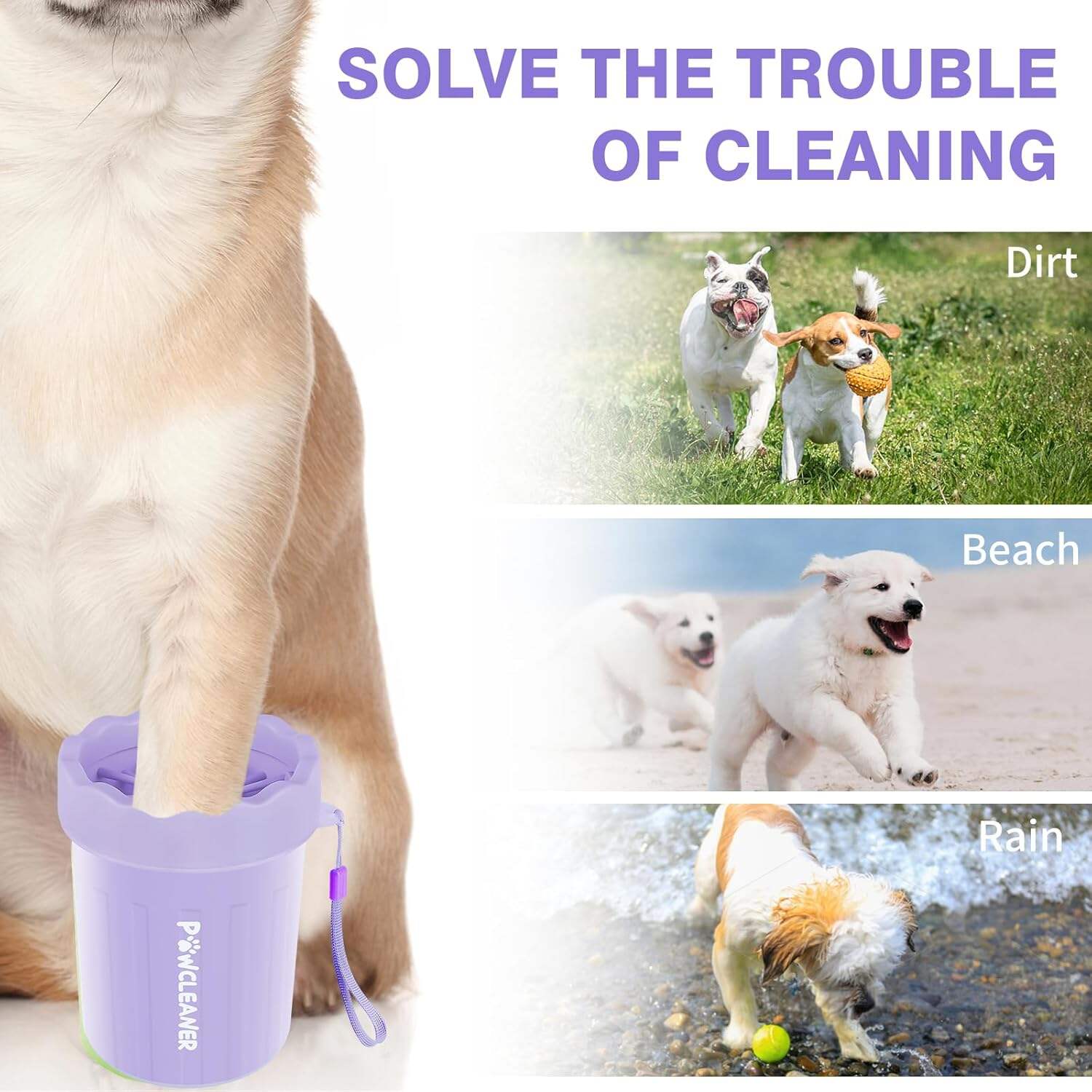 Dog Paw Cleaner, Dog Paw Washer, Paw Muddy Paw Cleaner, Pet Foot Cleaner for Small Medium Large Breed Dogs/Cats (with 3 absorbent towel)