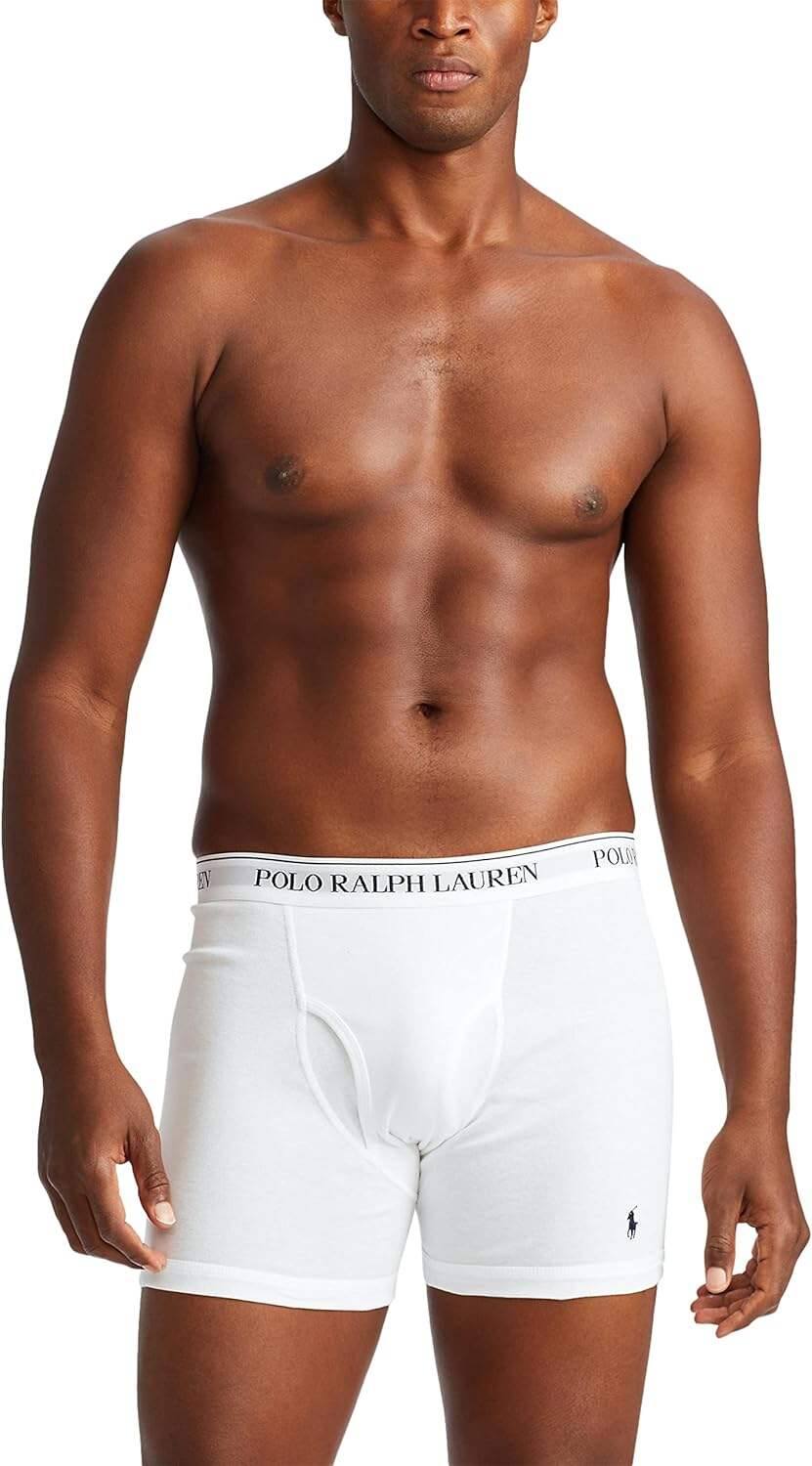 Polo Ralph Lauren Men's Classic Fit Cotton Boxer Briefs, Trunks & Long Leg Available (3 Pack)