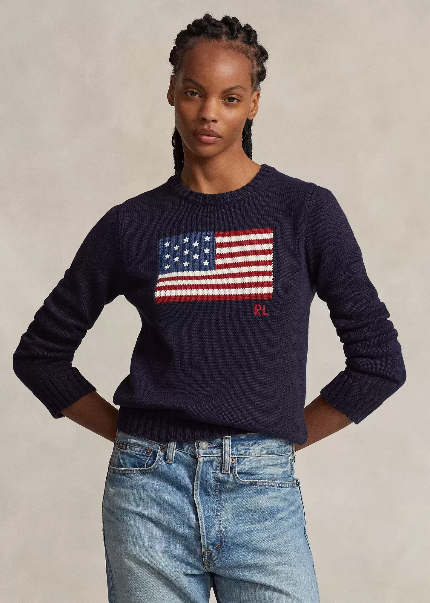 Polo Ralph Lauren Flag Cotton Crewneck Sweater
