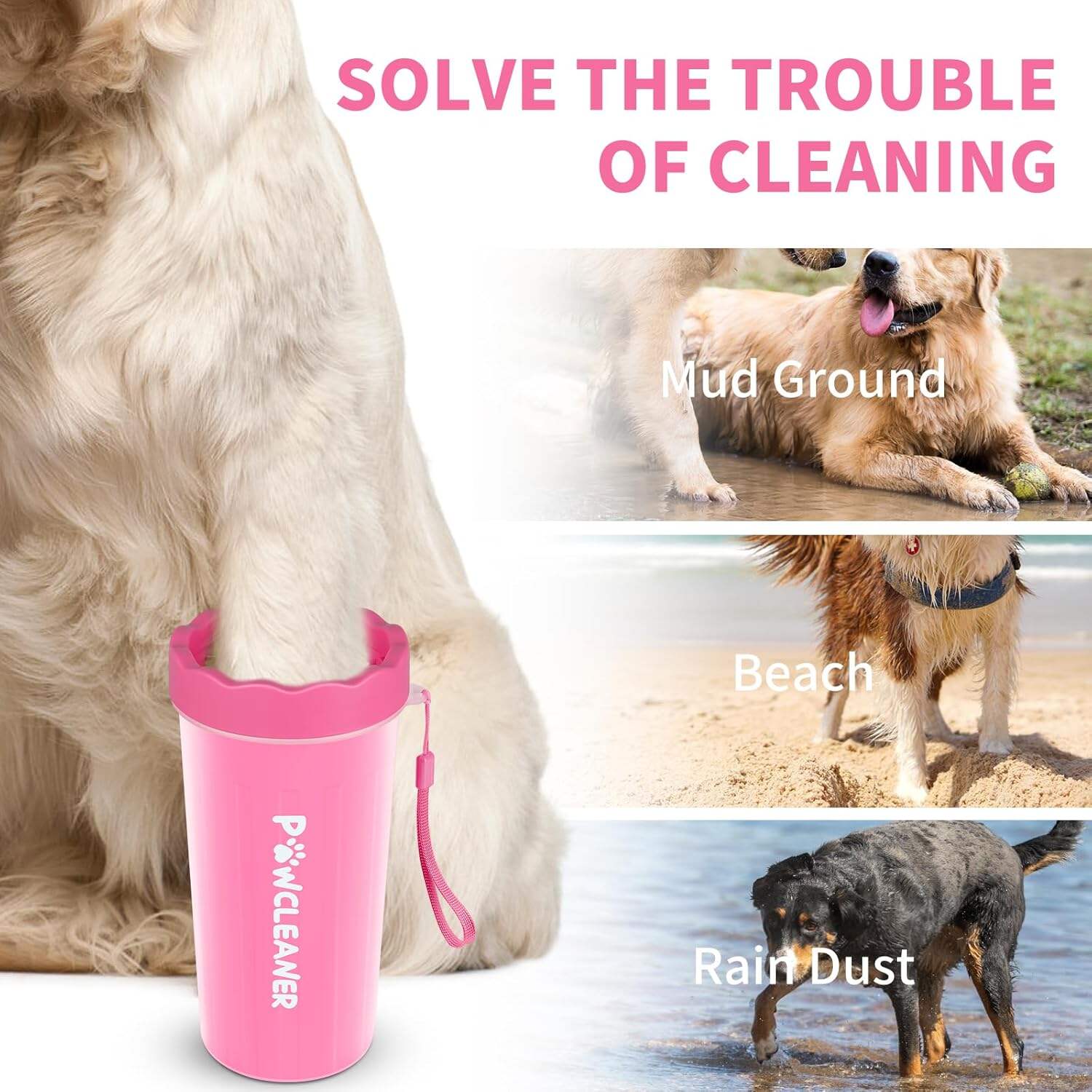 Dog Paw Cleaner, Dog Paw Washer, Paw Muddy Paw Cleaner, Pet Foot Cleaner for Small Medium Large Breed Dogs/Cats (with 3 absorbent towel)