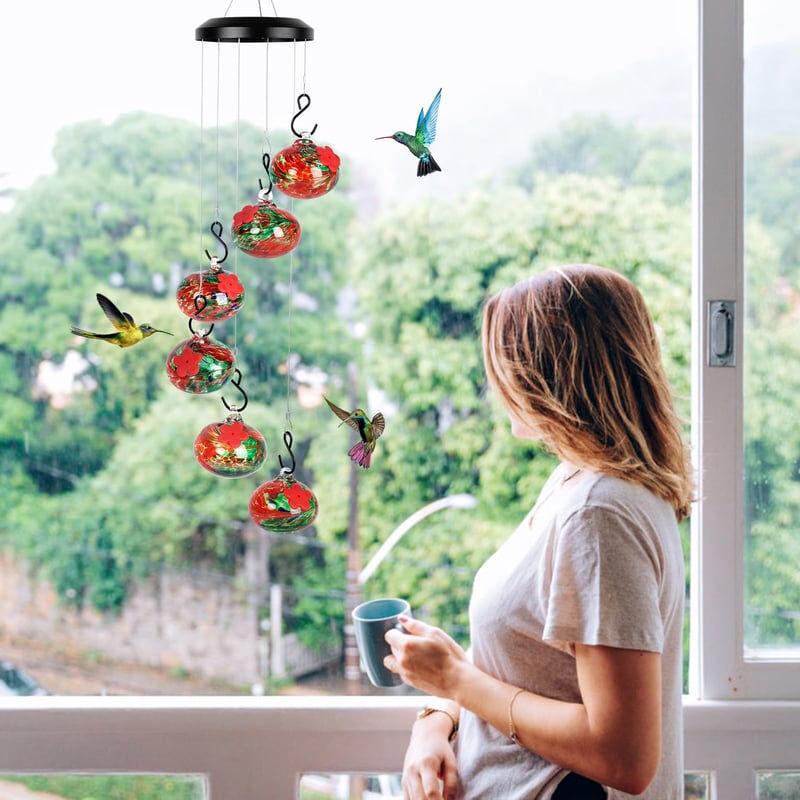 🎁 Hot Sale 49% OFF 🔥 2025 New Charming Wind Chimes Hummingbird Feeders Garden Decor