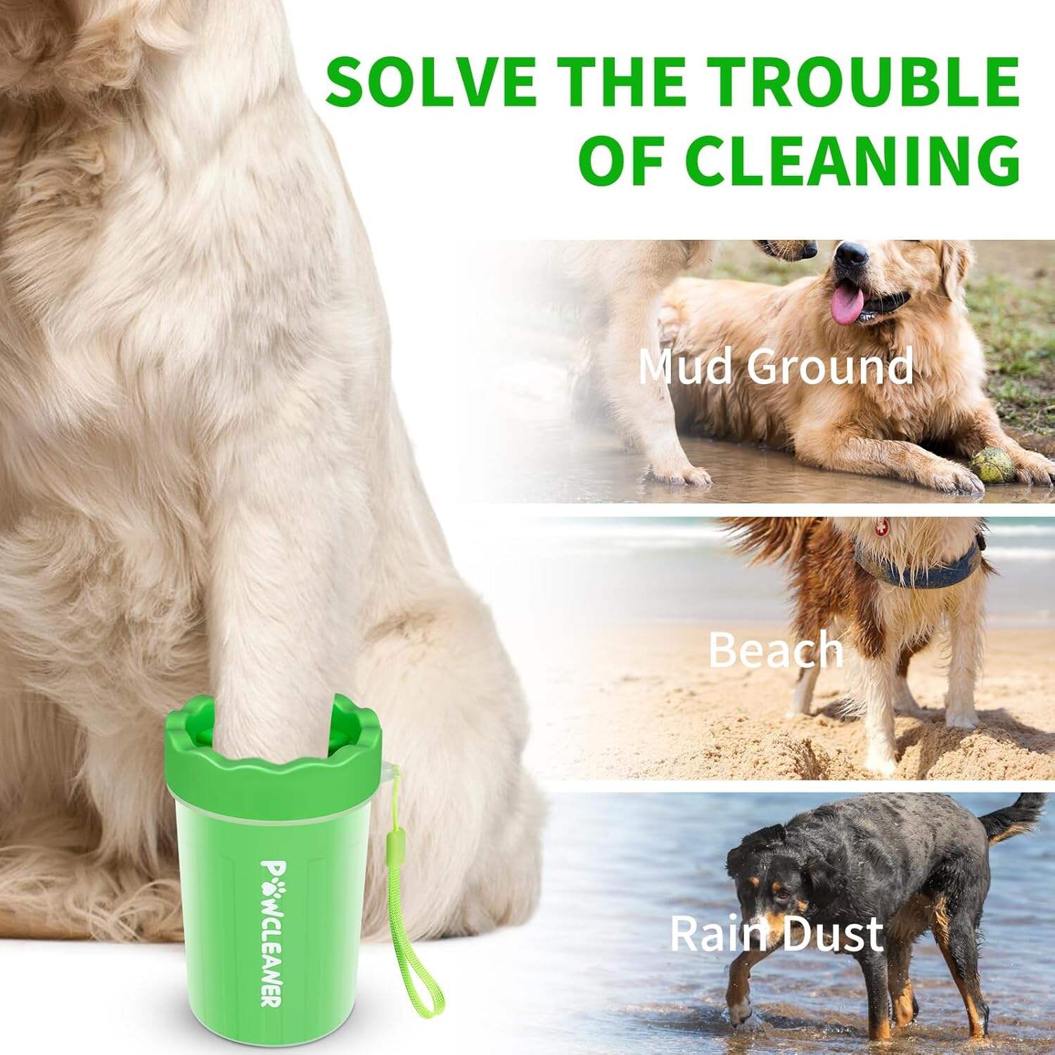 Dog Paw Cleaner, Dog Paw Washer, Paw Muddy Paw Cleaner, Pet Foot Cleaner for Small Medium Large Breed Dogs/Cats (with 3 absorbent towel)