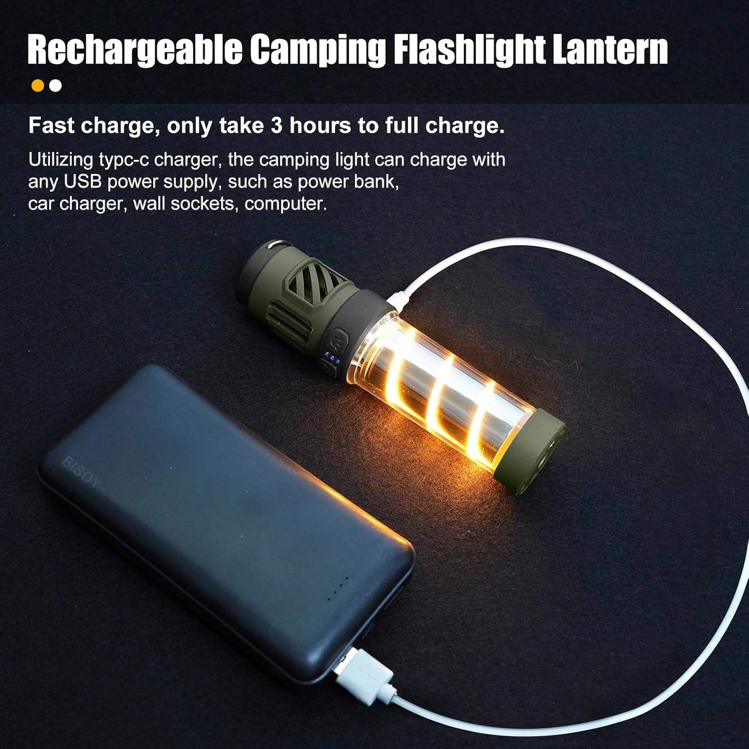Buzz Defense Portable,𝓜𝓸𝓼𝓺𝓾𝓲𝓽𝓸 Repellent, Rechargeable Flashlight Camping Lantern Lights with Dual-Heating, Multifunctional, Waterproof White&Warm Light Lantern for Outdoor Camping, 12 Refills
