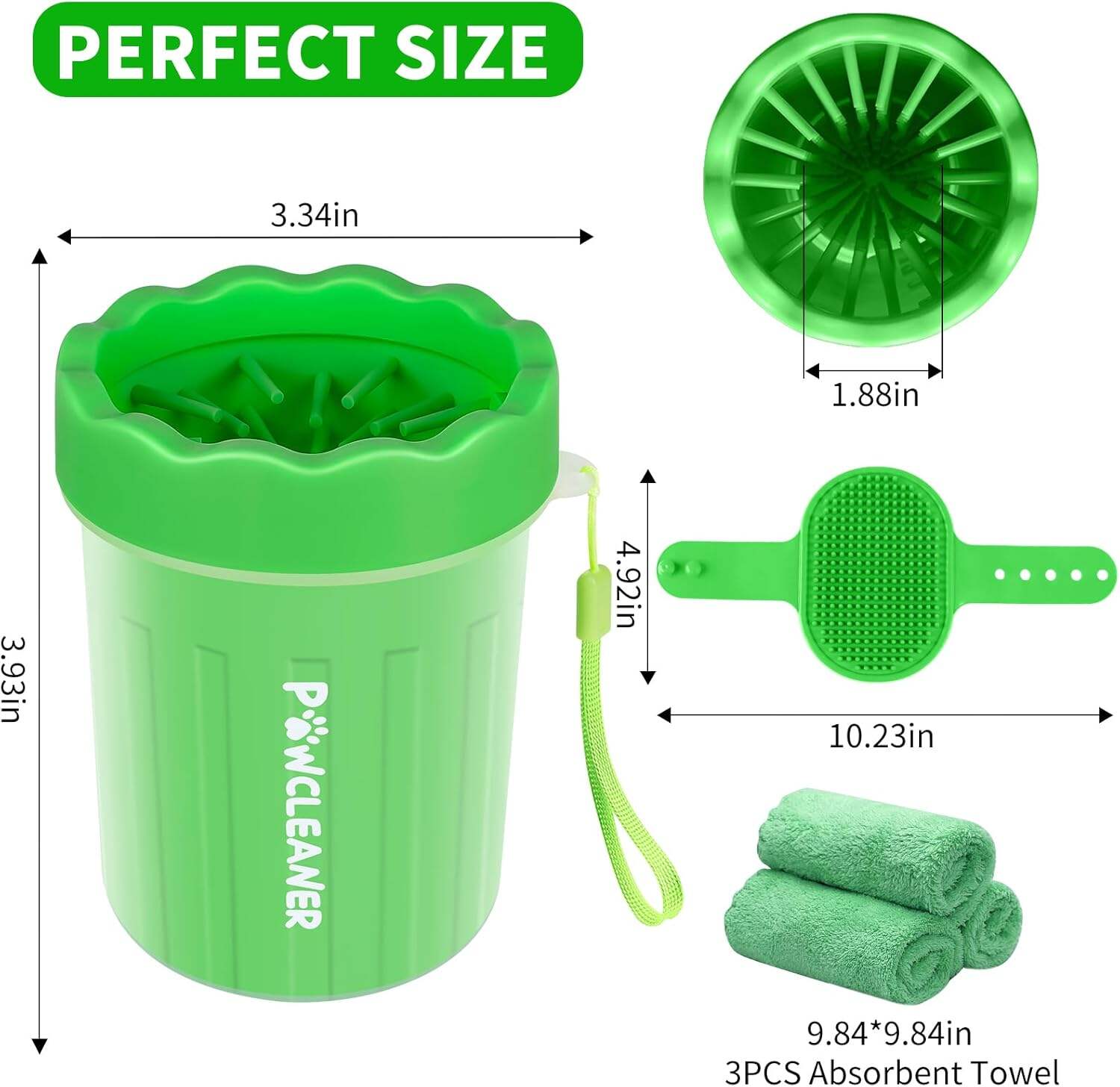 Dog Paw Cleaner, Dog Paw Washer, Paw Muddy Paw Cleaner, Pet Foot Cleaner for Small Medium Large Breed Dogs/Cats (with 3 absorbent towel)