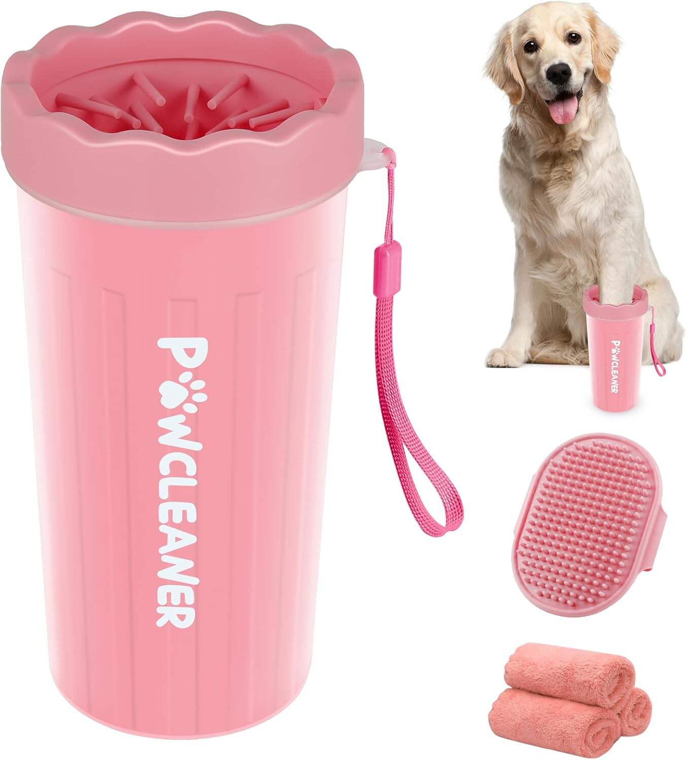 Dog Paw Cleaner, Dog Paw Washer, Paw Muddy Paw Cleaner, Pet Foot Cleaner for Small Medium Large Breed Dogs/Cats (with 3 absorbent towel)