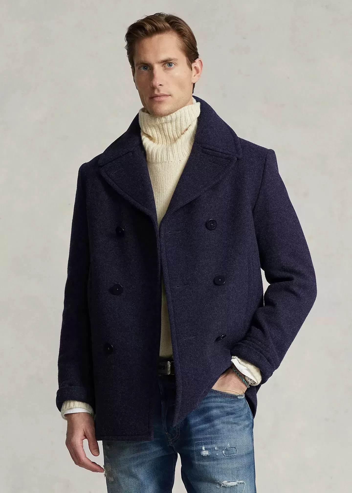 Polo Ralph Lauren Polo Wool-Blend Melton Peacoat