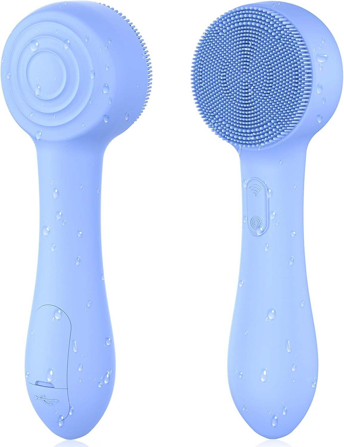 Facial Cleansing Brush Silicone Face Scrubber Waterproof Rechargeable Exfoliator Massage Device for Men & Women, Deep Pore Cleansing, Exfoliating, Removing Blackhead Electric Face Scrub Brush (Pink)